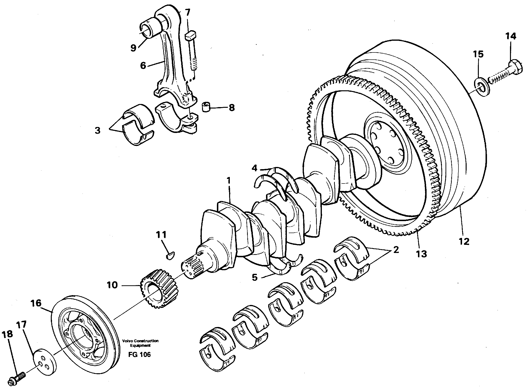 Crankshaft and related parts — volvo parts diagram