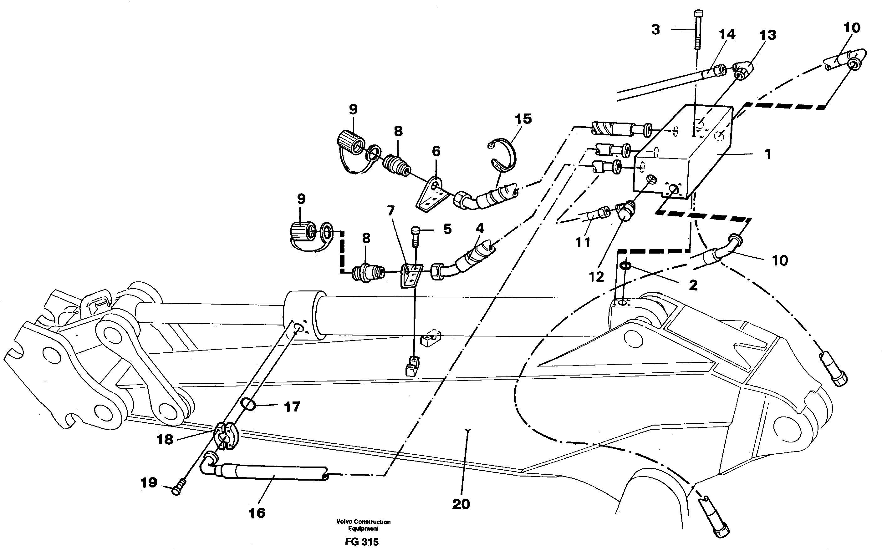 Grab bucket. dipper arm 2.0m and 2.4m  14262401 14259547 — volvo parts diagram