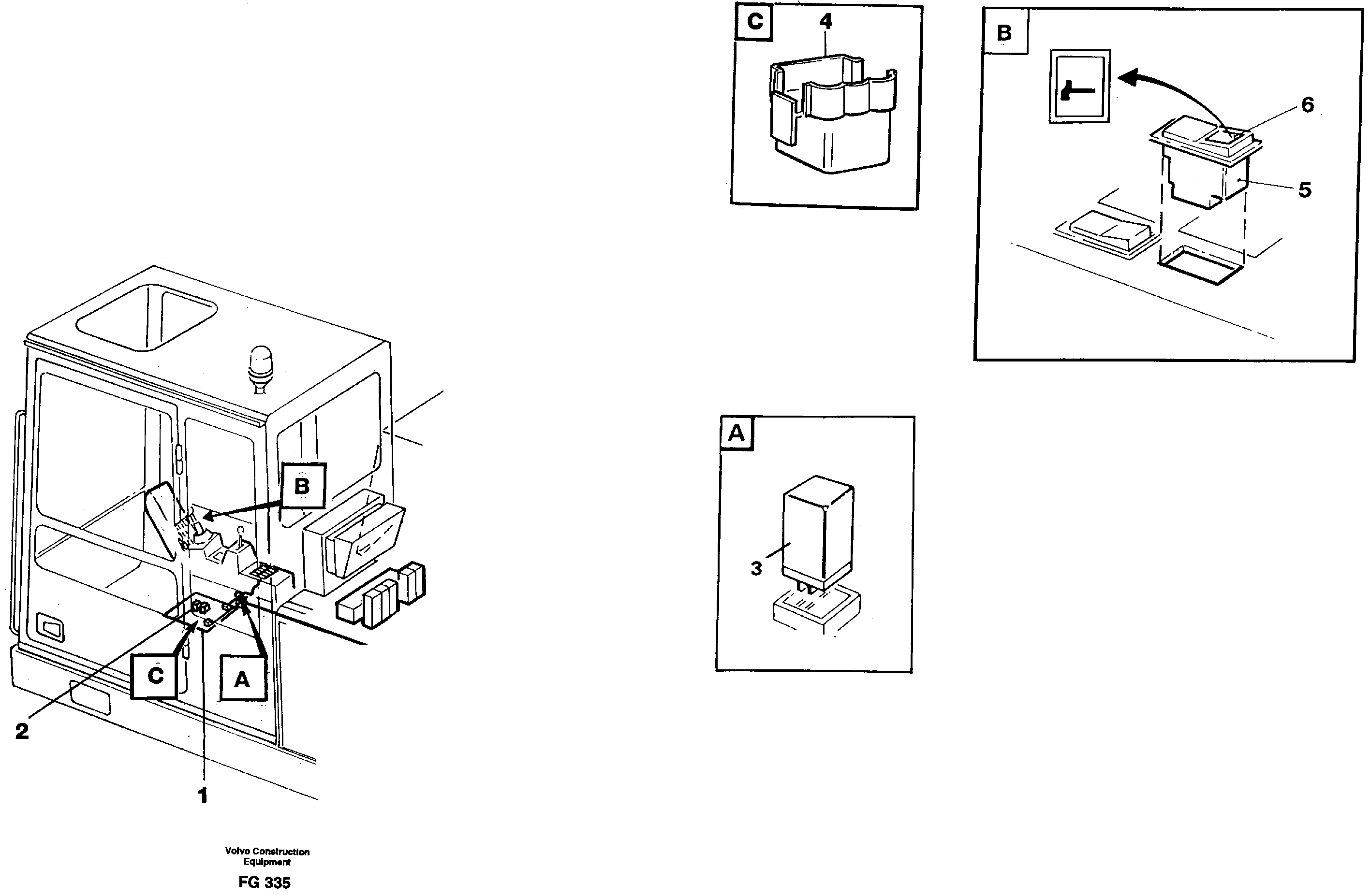 Electric installation for hammer  14253736 — volvo parts diagram