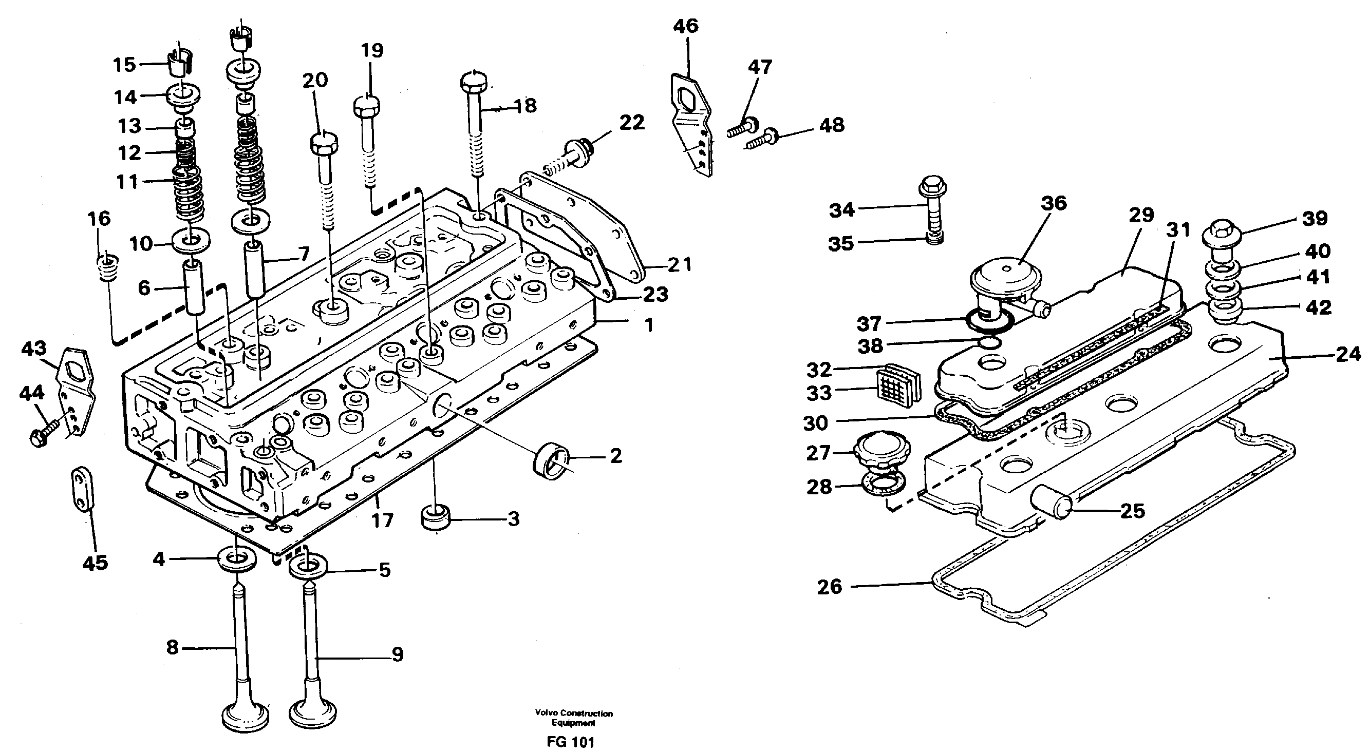 Cylinder head — volvo parts diagram