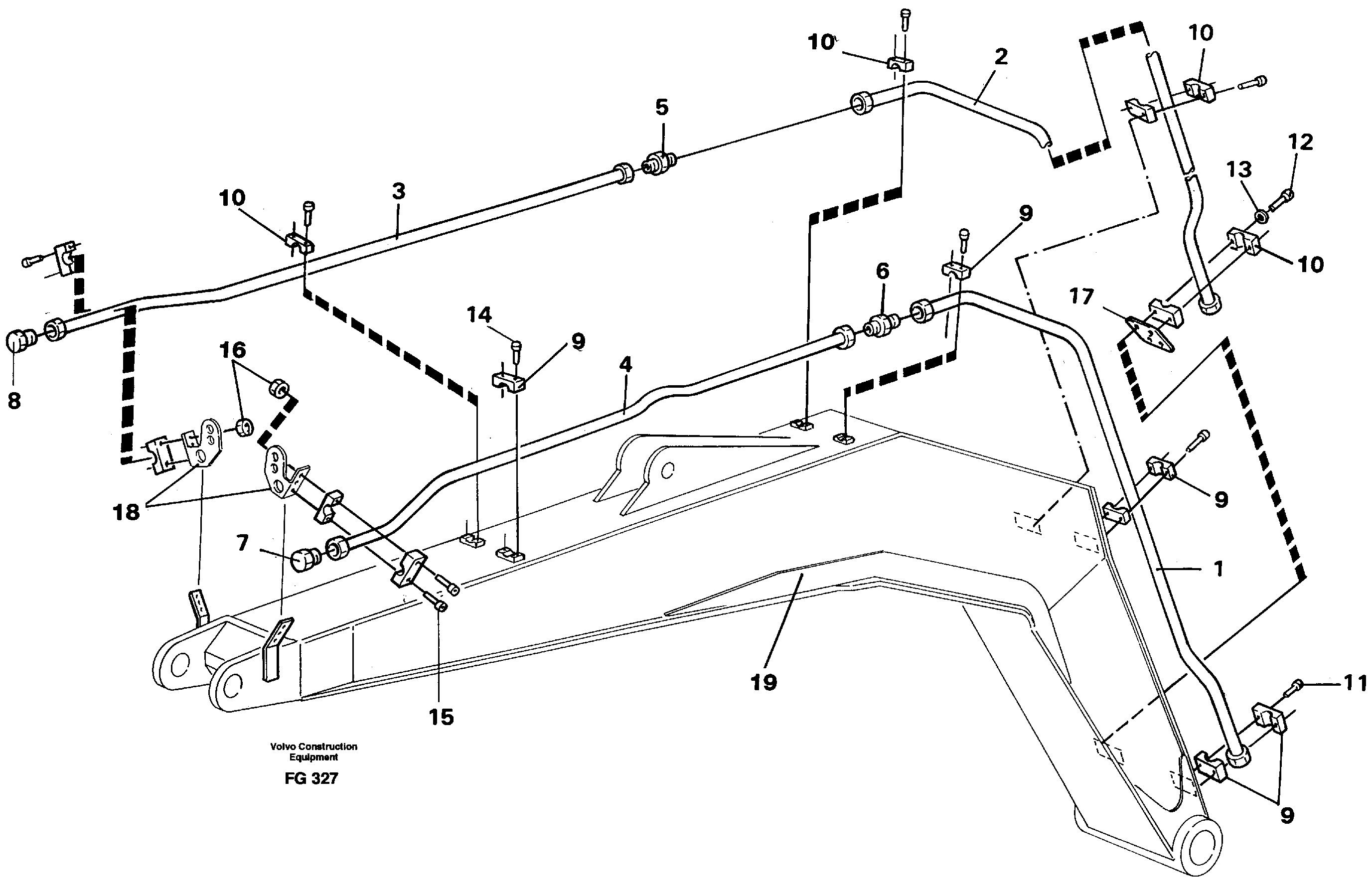 Hydraulic hammer equipment, boom  14253360 — volvo parts diagram