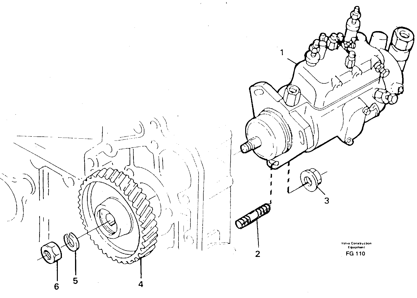 Injection pump with drive — volvo parts diagram