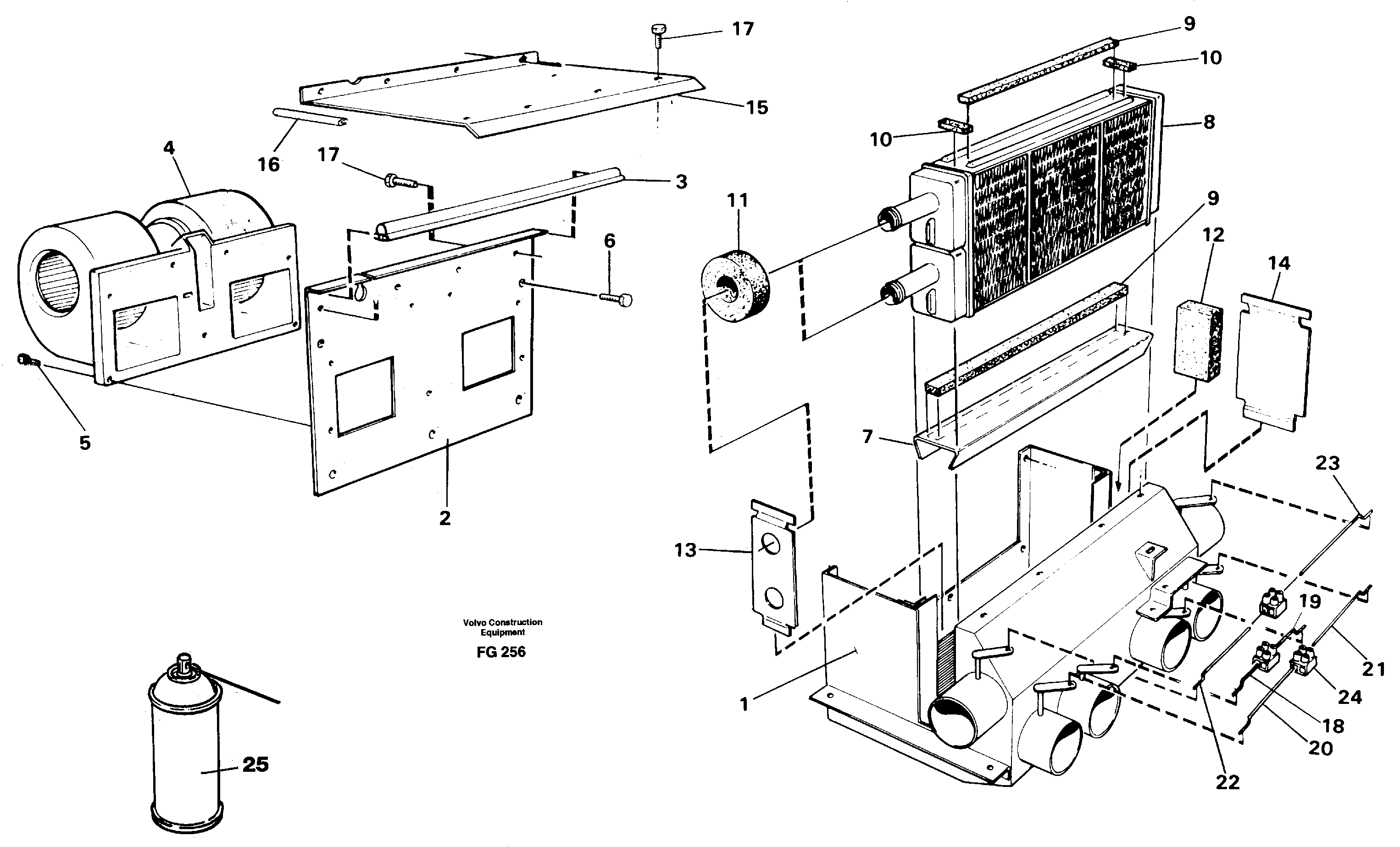 Cab heater — volvo parts diagram