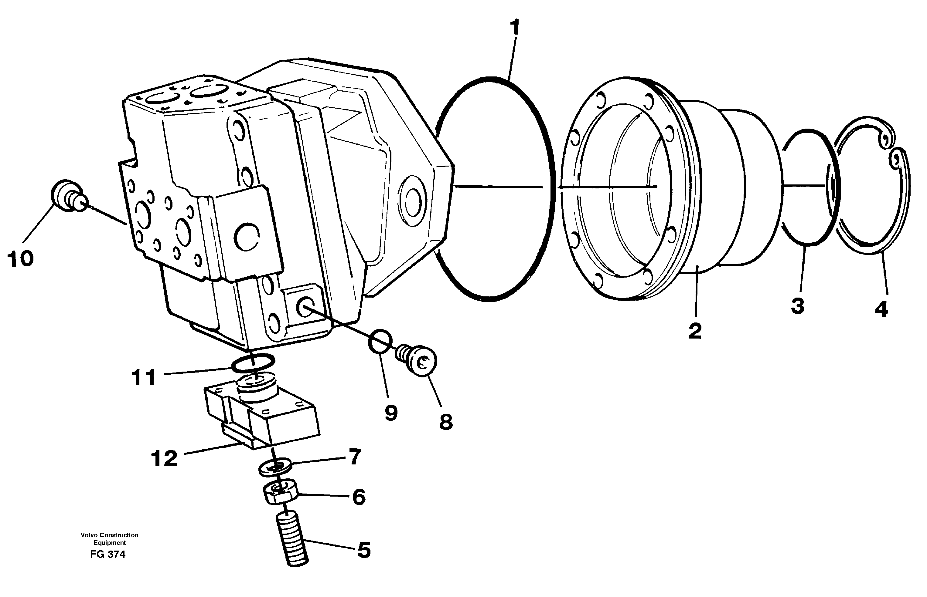 Hydraulic motor, travel — volvo parts diagram