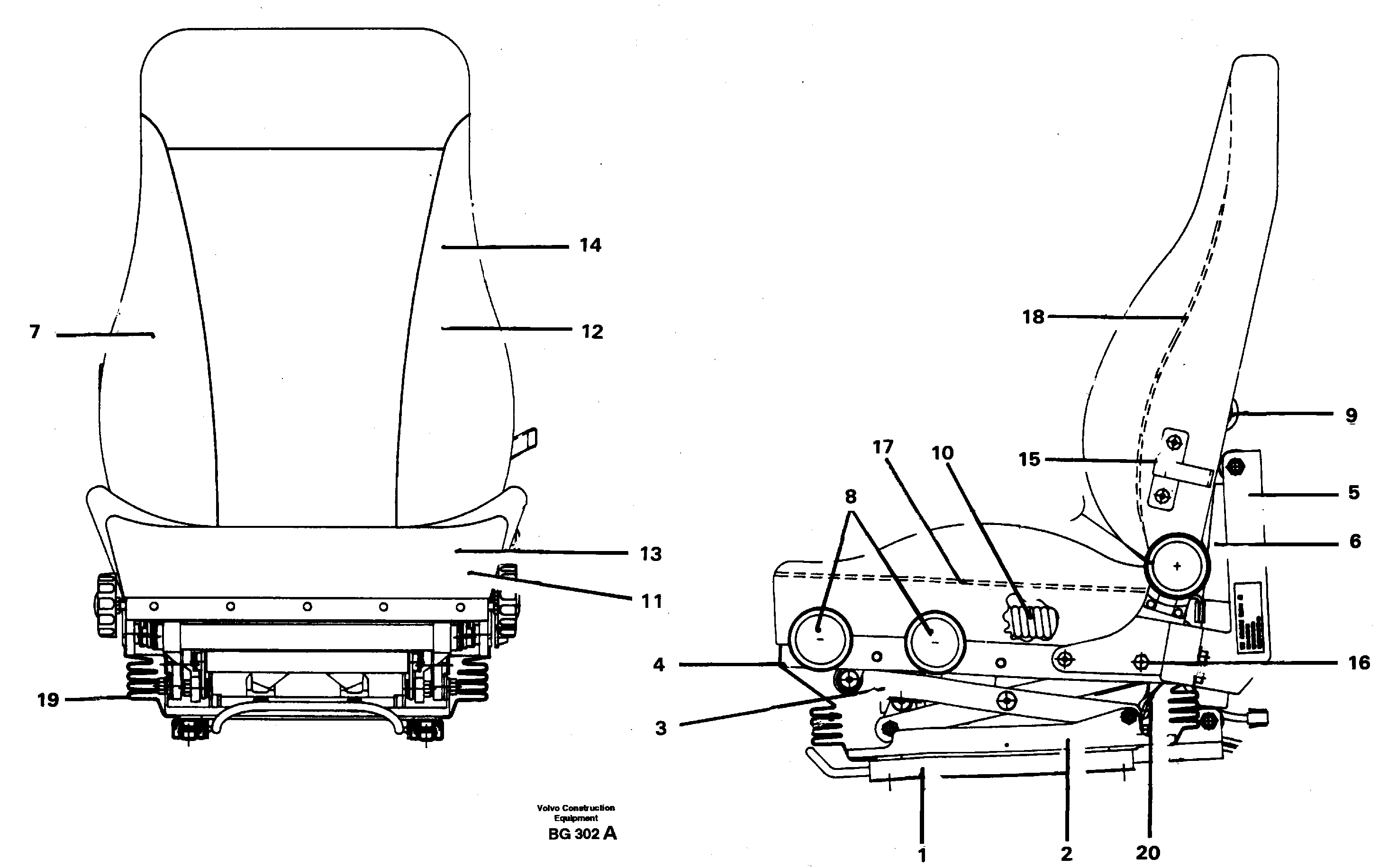 Operator's seat — volvo parts diagram