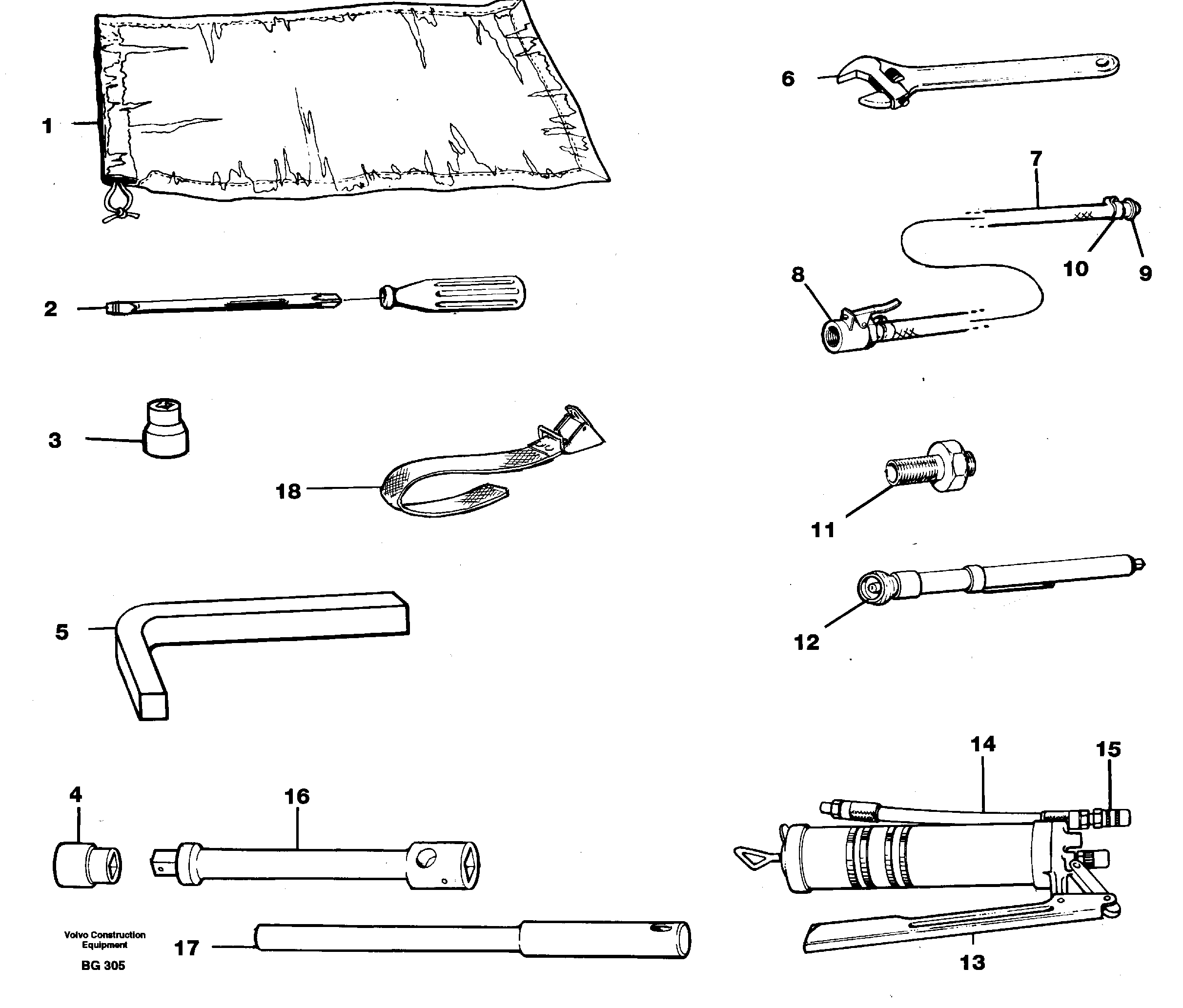 Tool kit  91829 — volvo parts diagram
