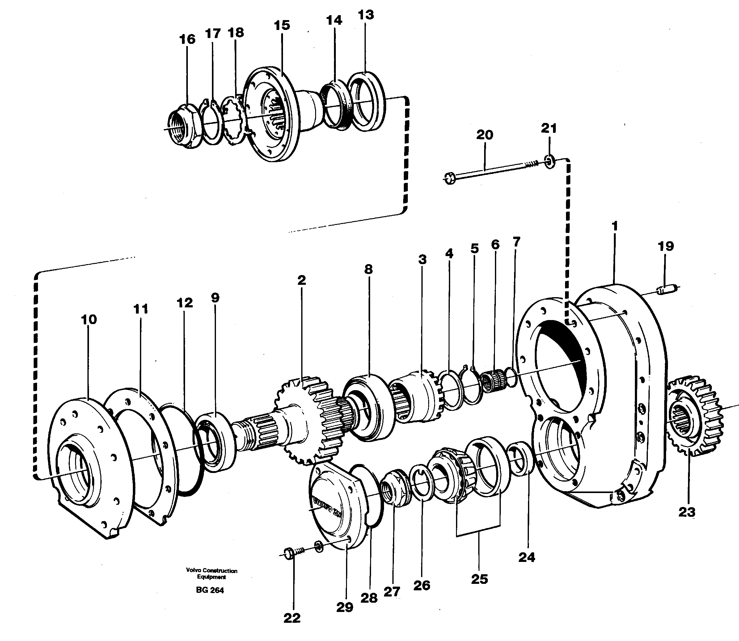Final drive  AHW71D PROD NO 23747 — volvo parts diagram