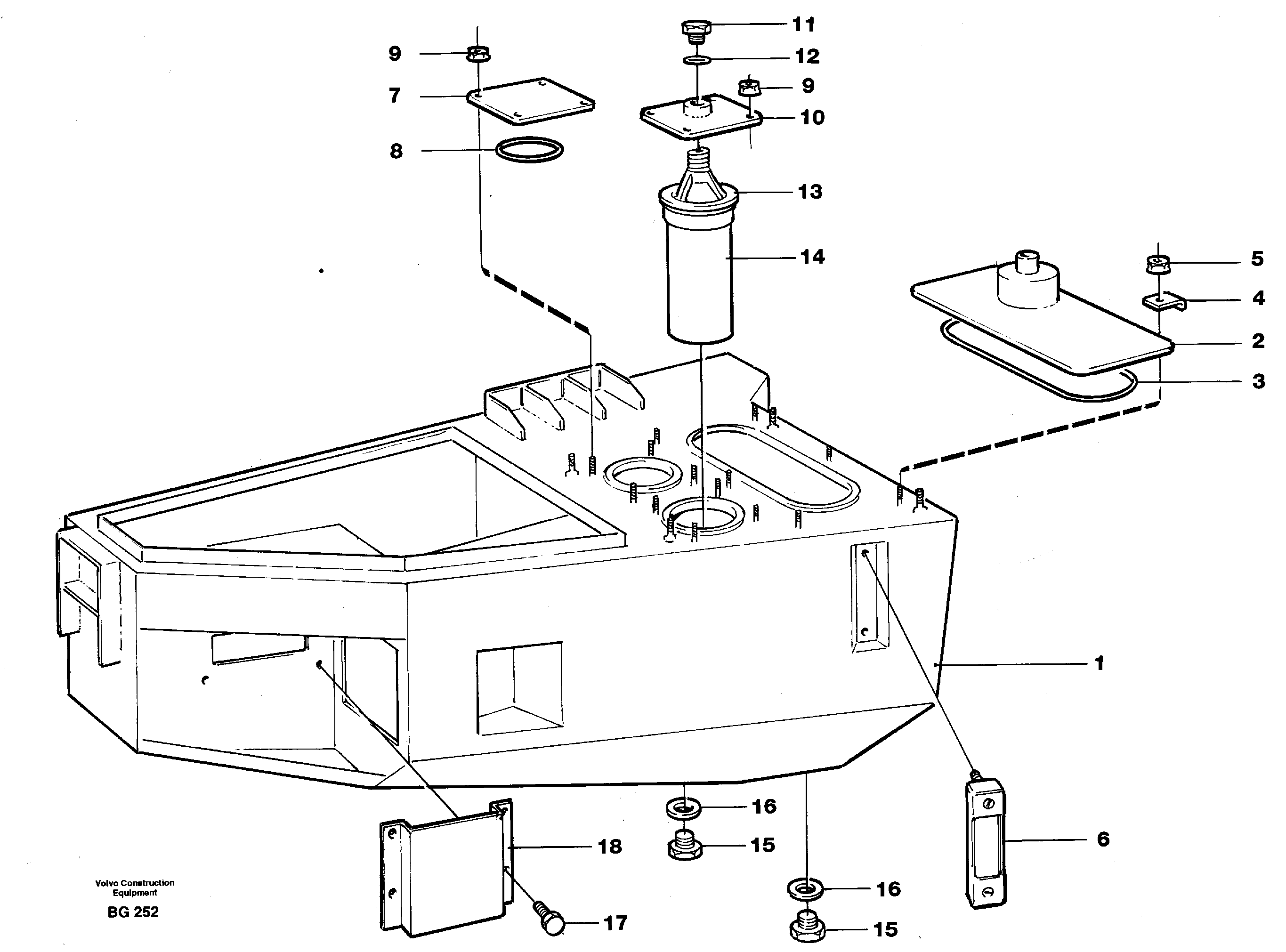 Hydraulic oil tank — volvo parts diagram