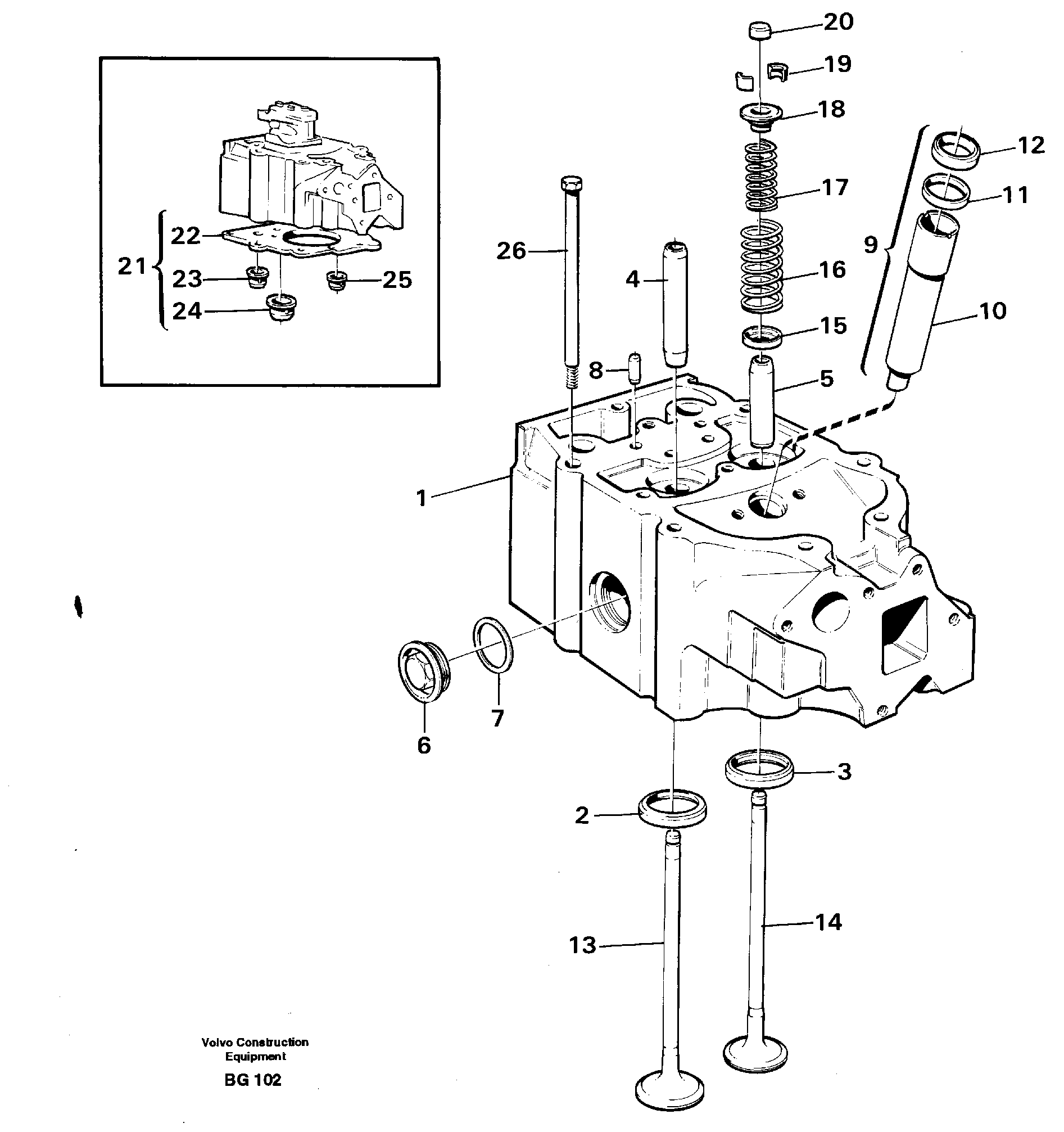 Cylinder head — volvo parts diagram