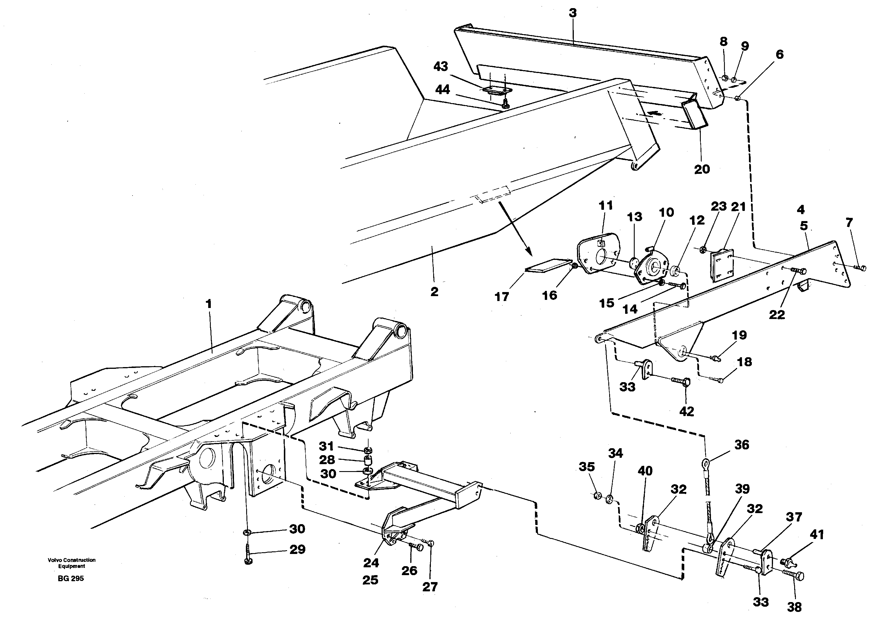 Overhung tailgate  93007 — volvo parts diagram