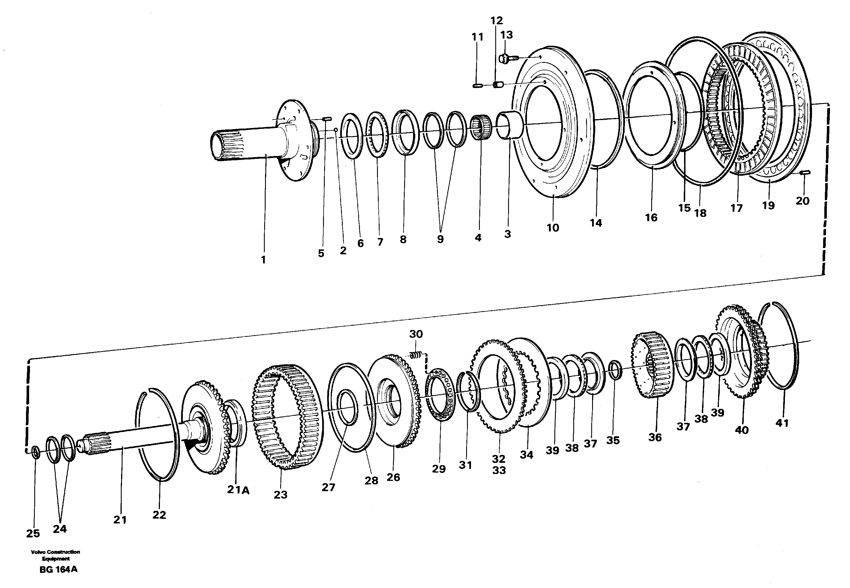 Retarder and clutch  K1 — volvo parts diagram