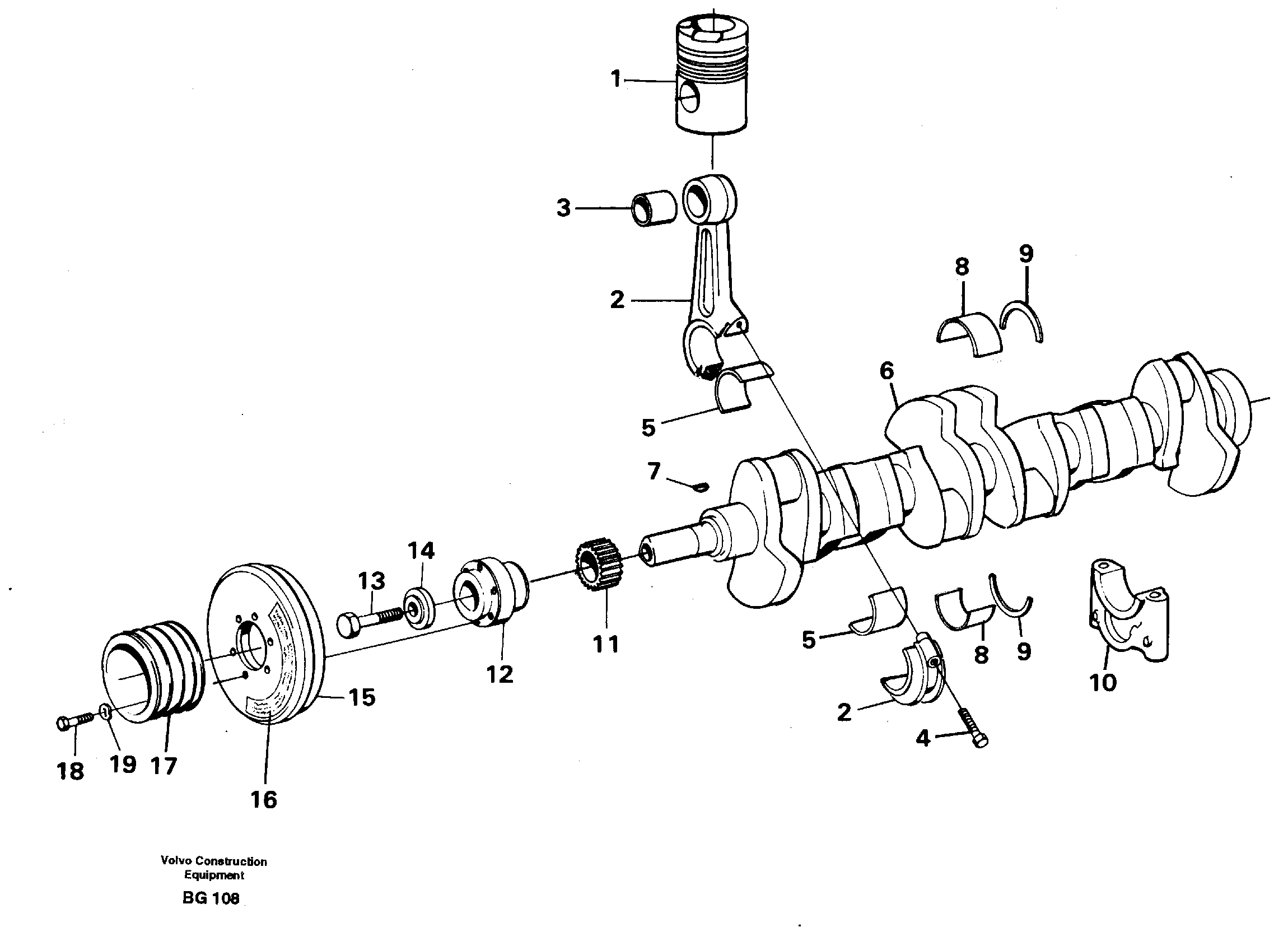 Crankshaft and related parts — volvo parts diagram