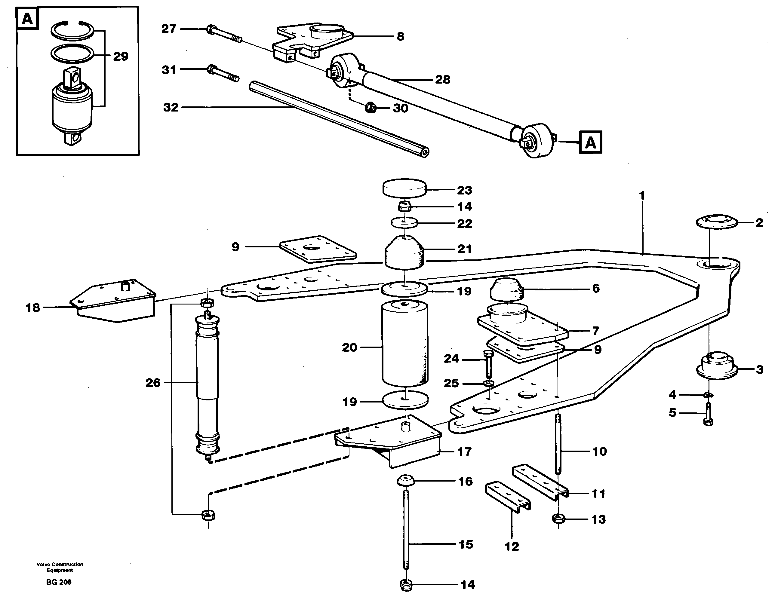 Front axle suspension — volvo parts diagram