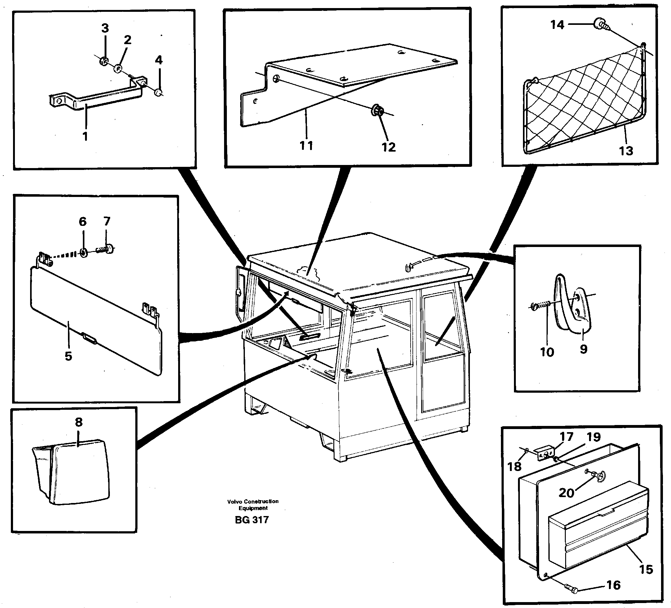 Interior equipment, cab — volvo parts diagram