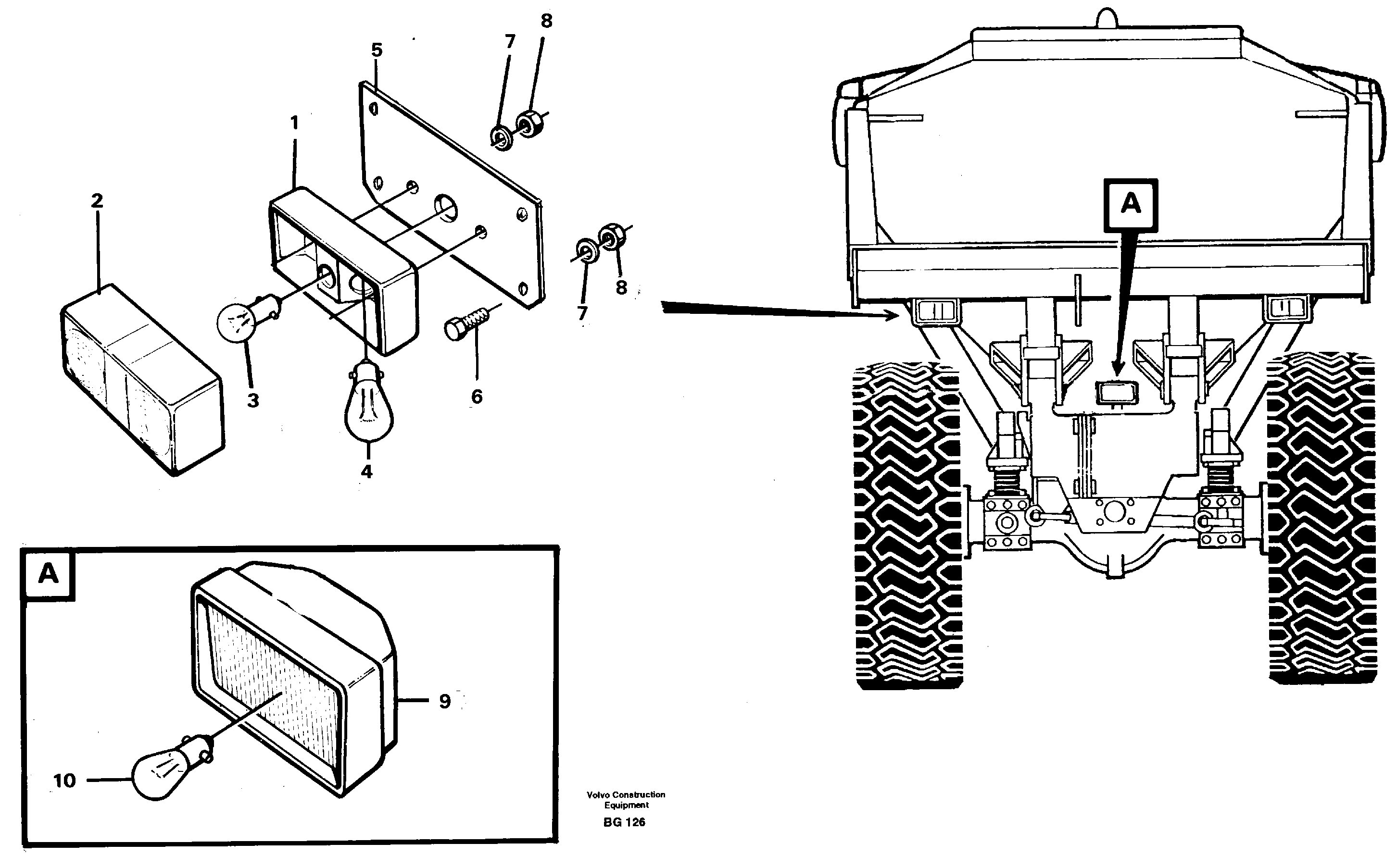 Lighting, rear — volvo parts diagram