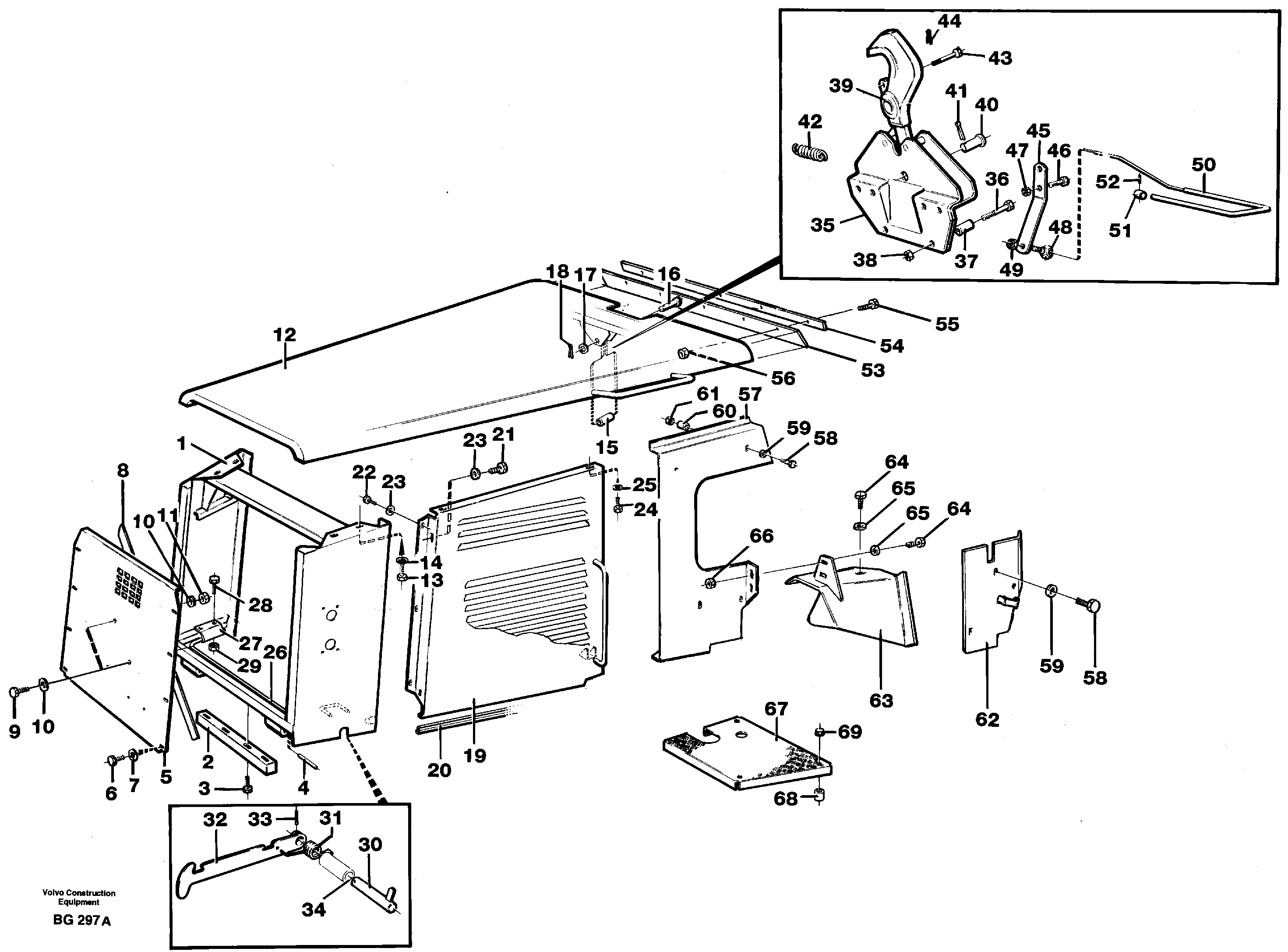Engine hood — volvo parts diagram