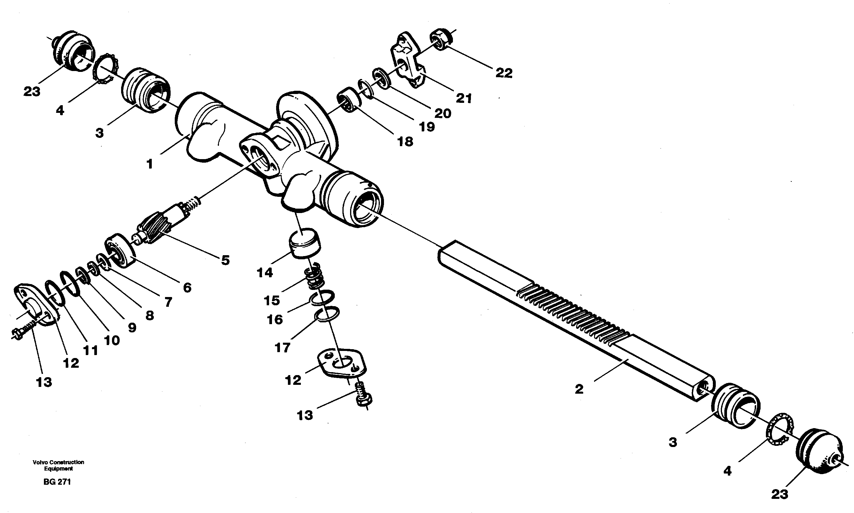 Rack gear  SER NO - 1005 — volvo parts diagram
