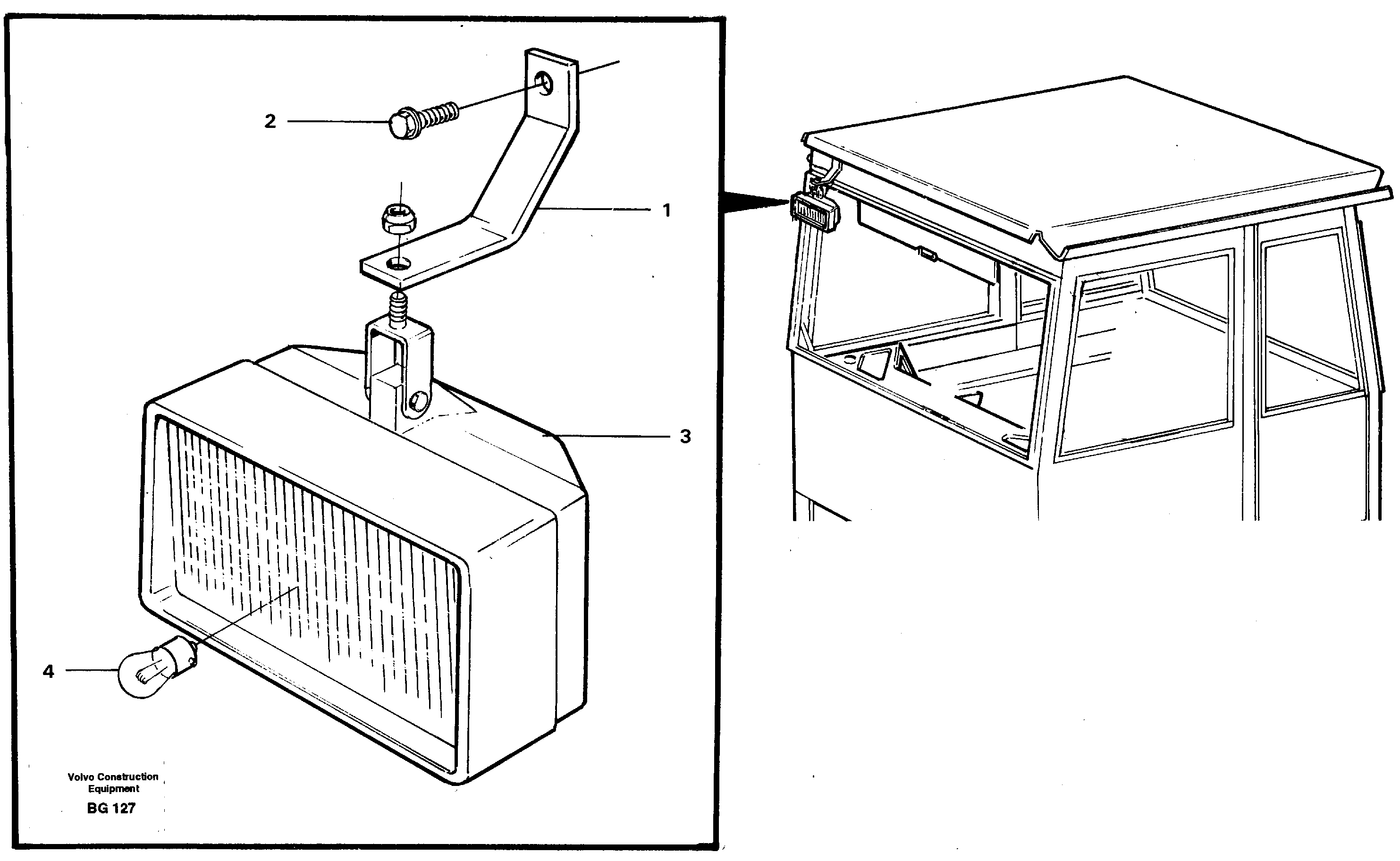 Work lights  90835, 93082, 93219 — volvo parts diagram