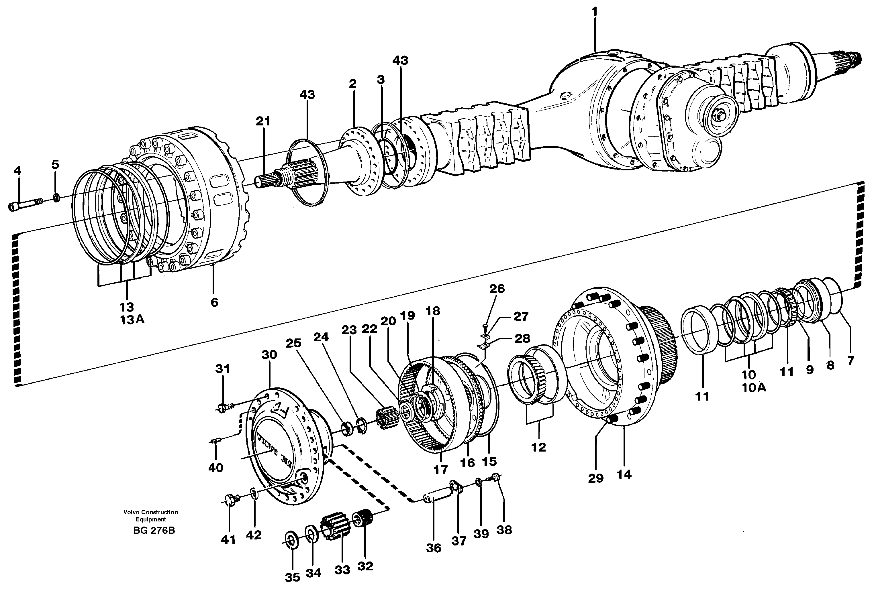 Planetary drive  AHW71D PROD NO 23747 — volvo parts diagram