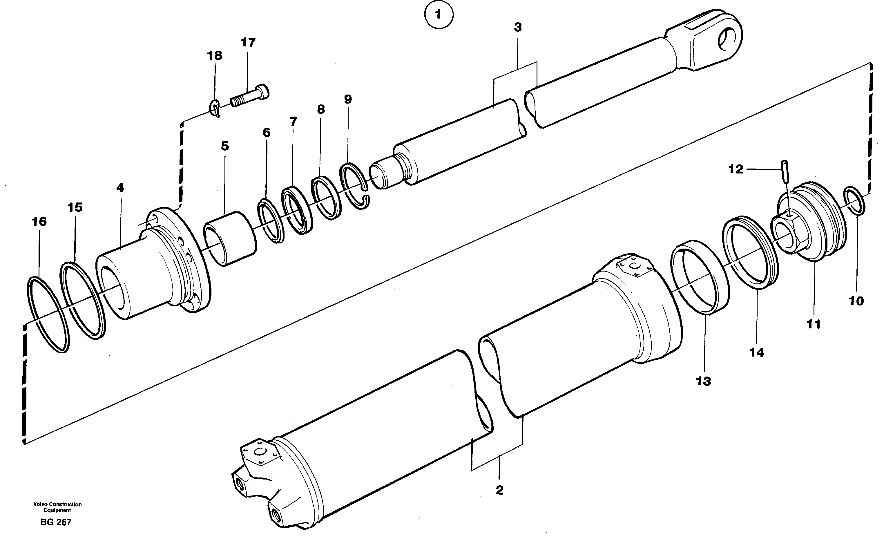 Hoist cylinder — volvo parts diagram
