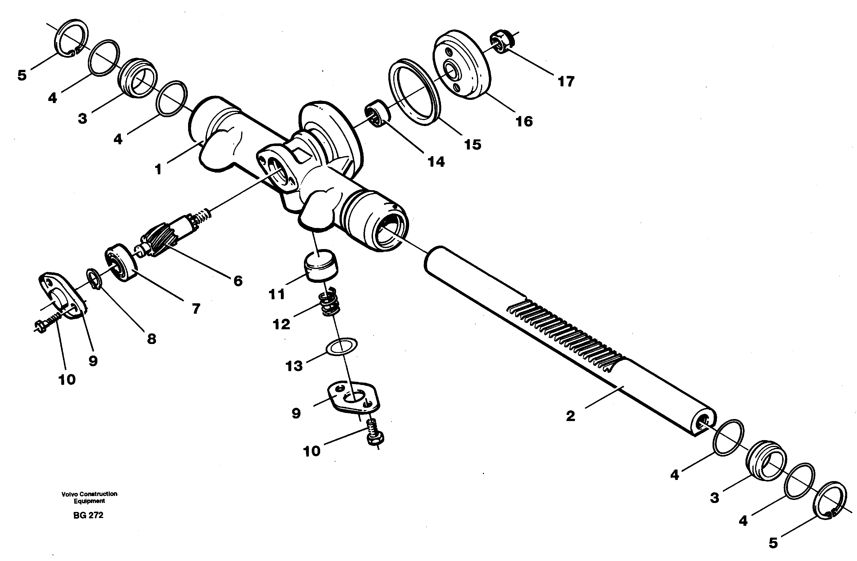 Rack gear  SER NO 1006 - — volvo parts diagram