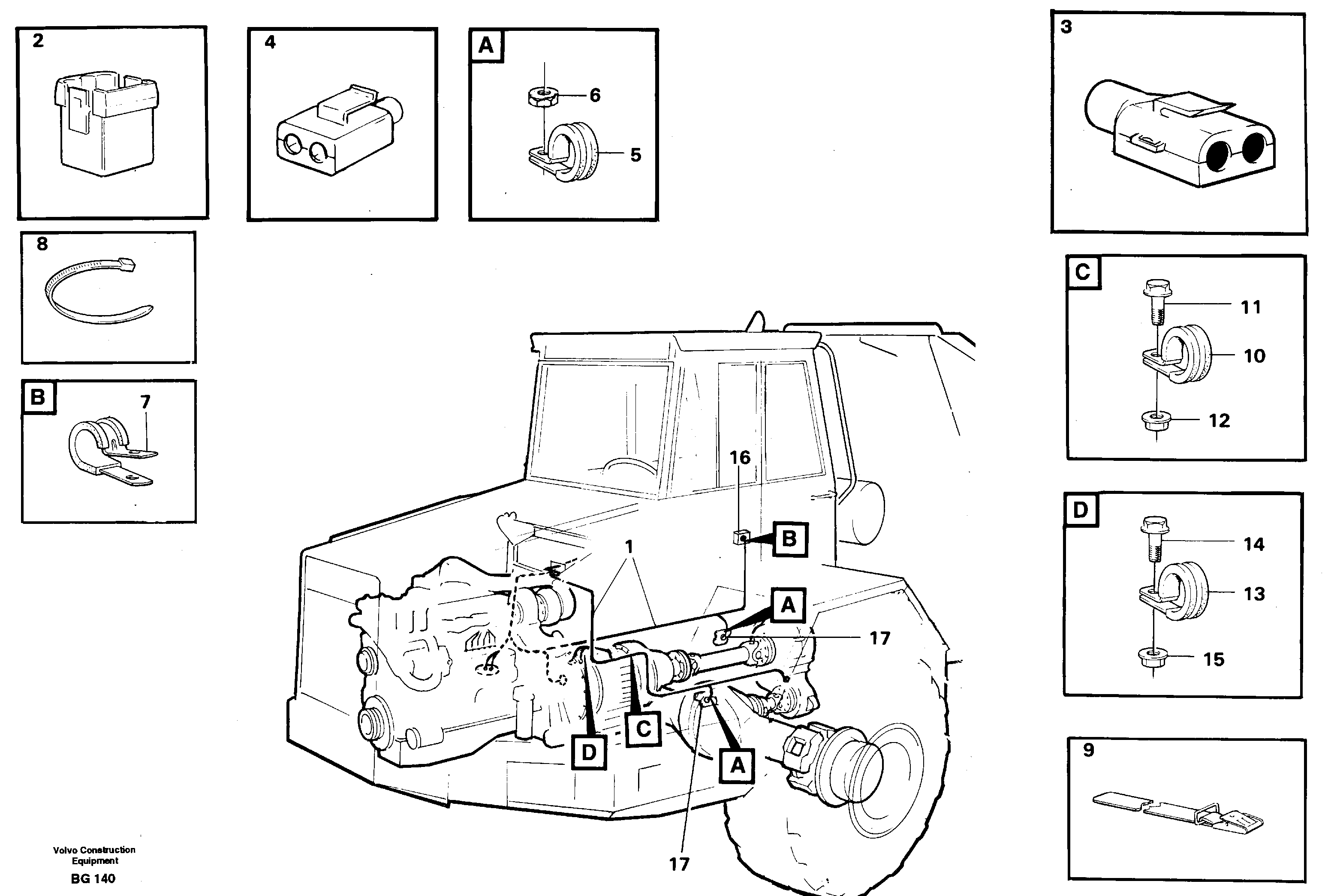 Cable harnesses, front — volvo parts diagram