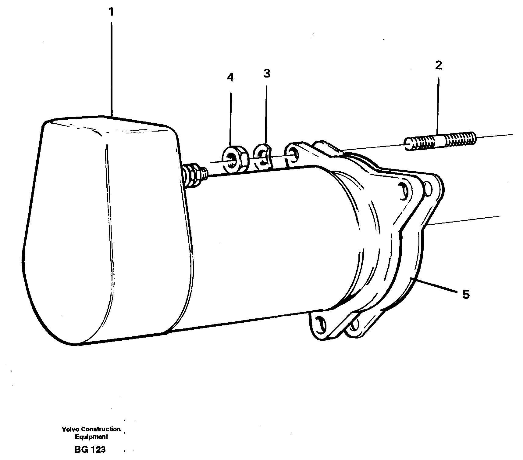 Starter motor with assembling details — volvo parts diagram