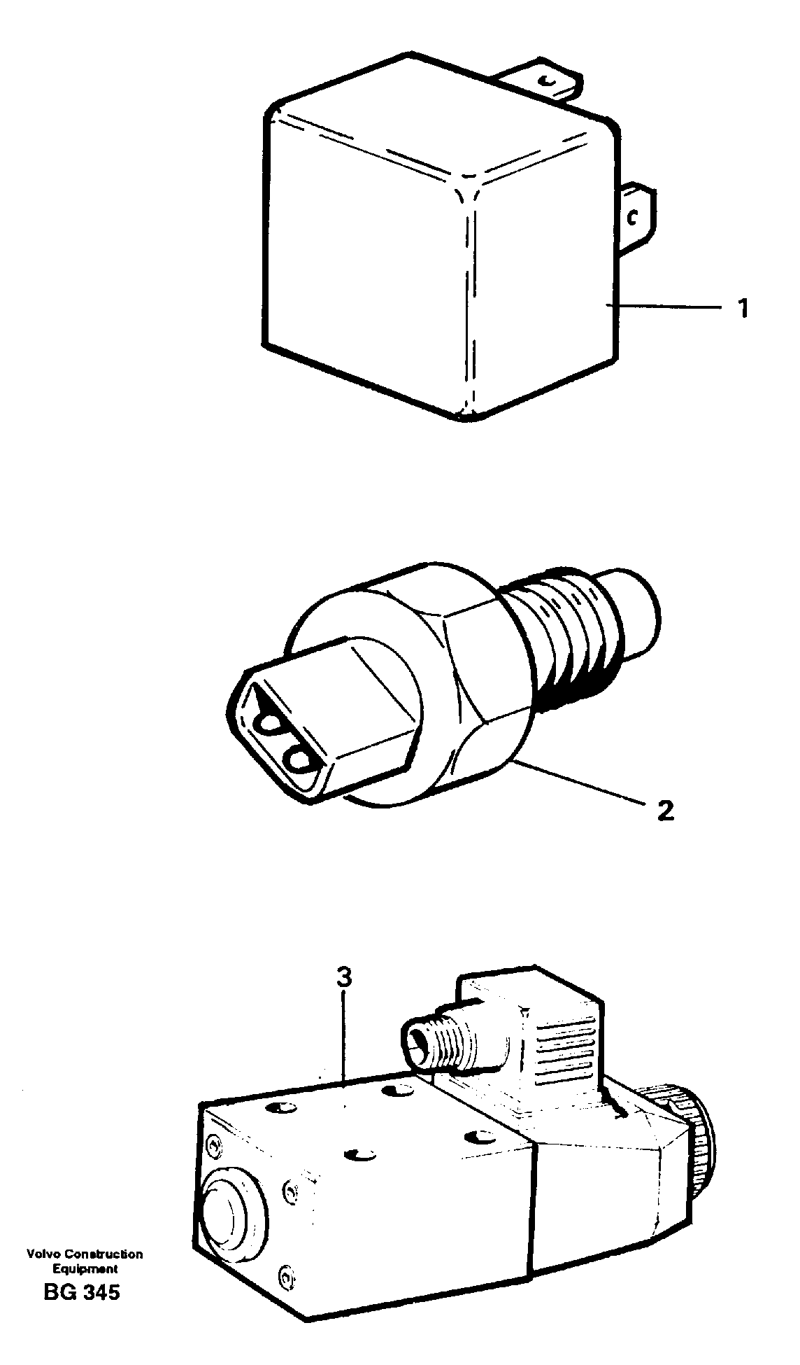Relays, sensors and solenoid valves. Referens list — volvo parts diagram