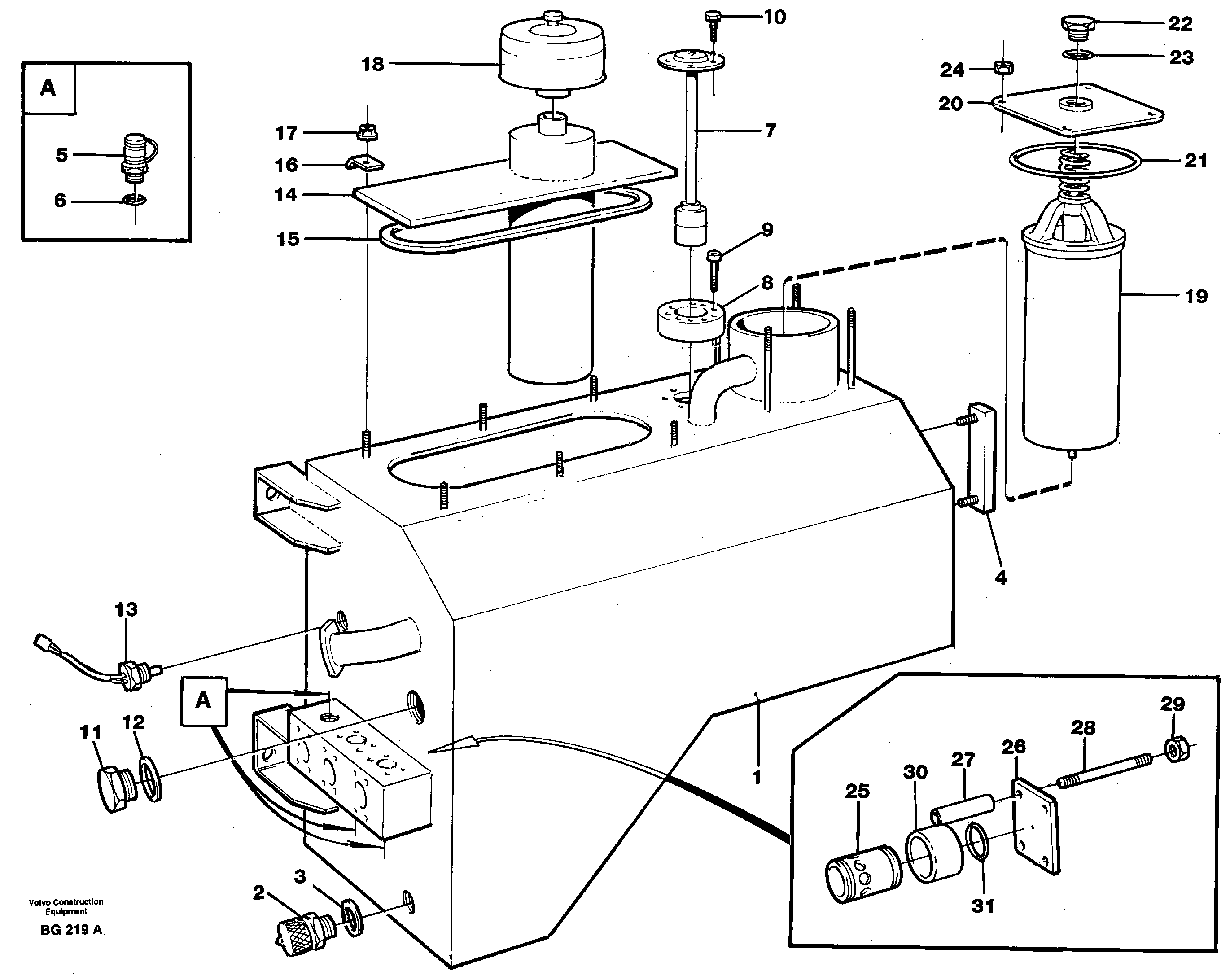 Oil tank — volvo parts diagram