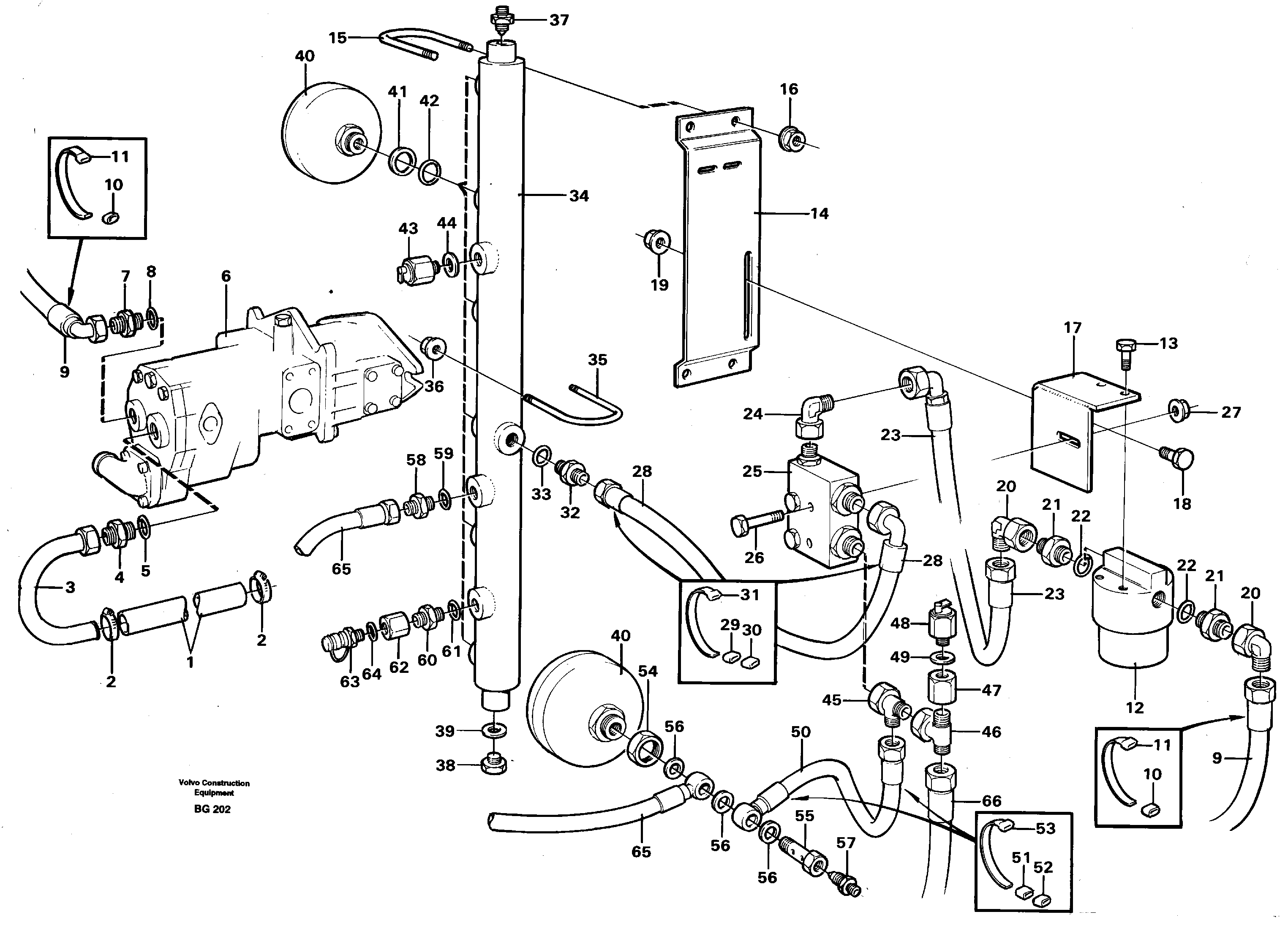 Hydraulic brake system, motor unit — volvo parts diagram