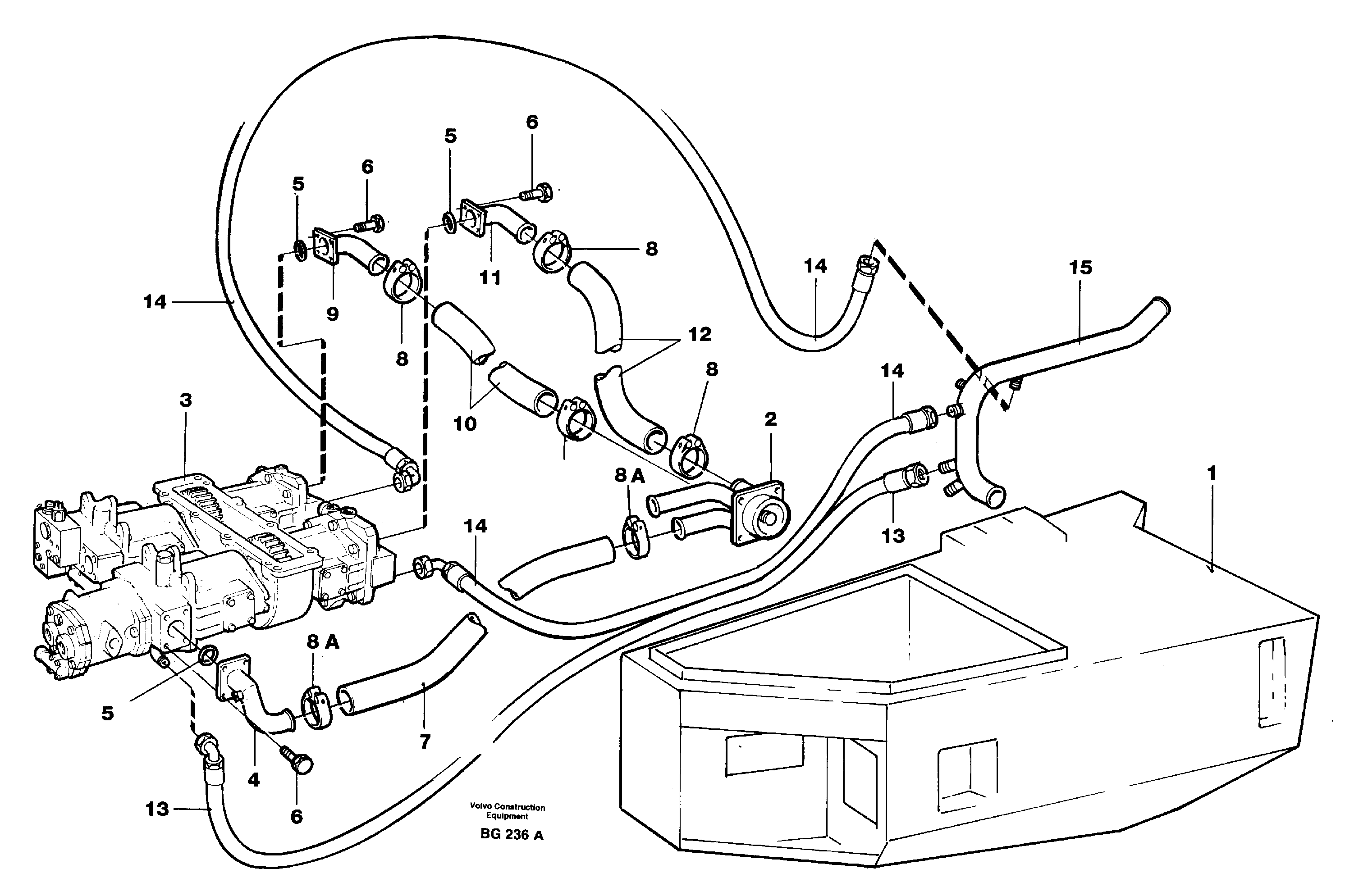 Hydraulic system, motor unit. — volvo parts diagram