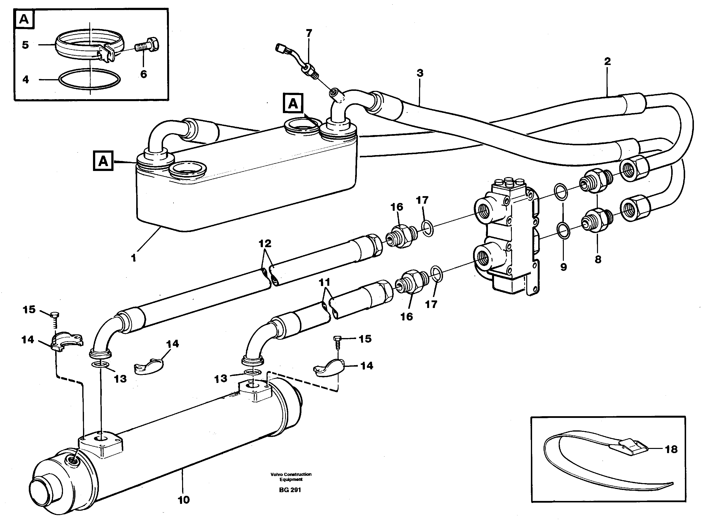 Oil cooler — volvo parts diagram