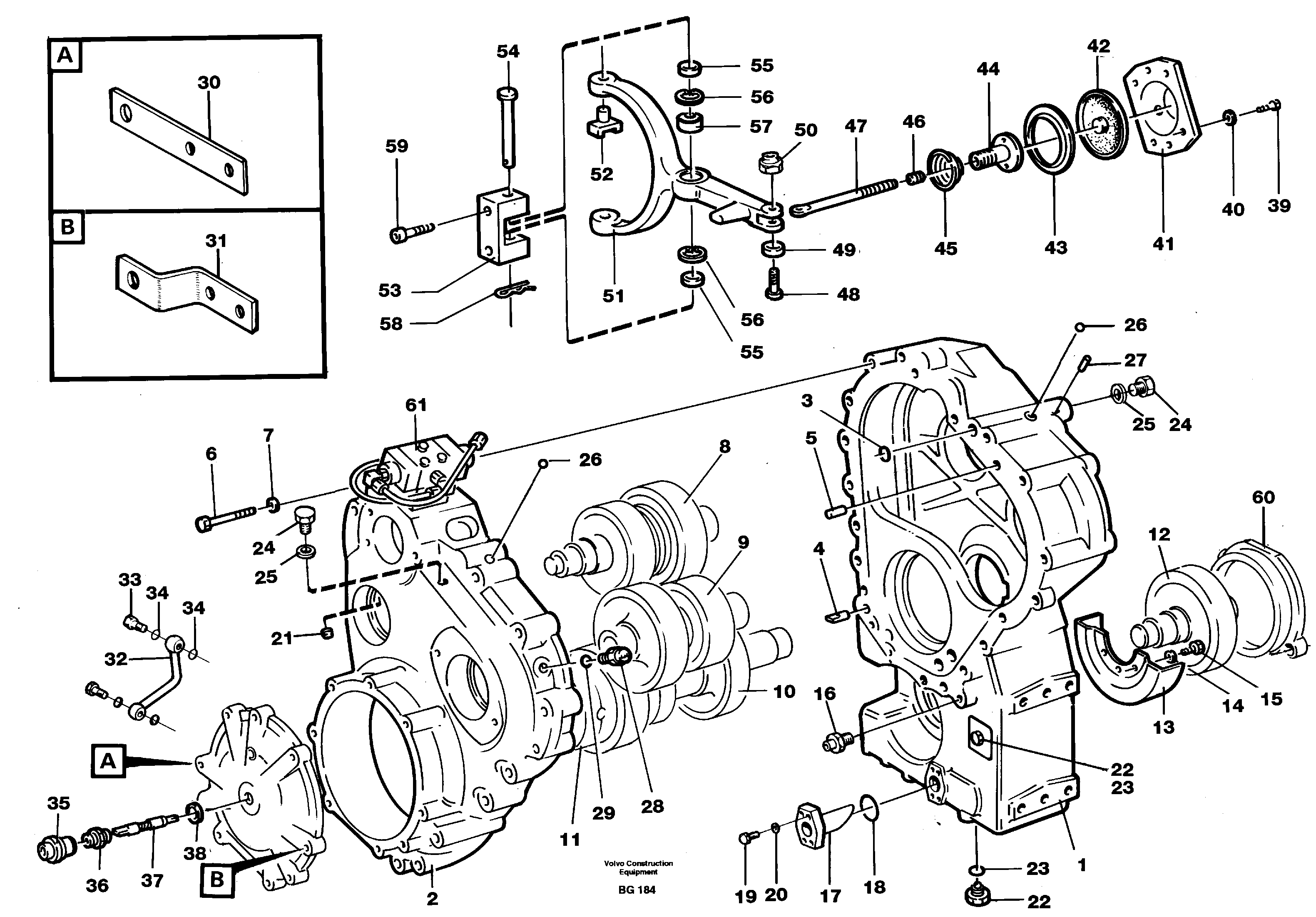 Transfer gear box  30878, 22502. — volvo parts diagram