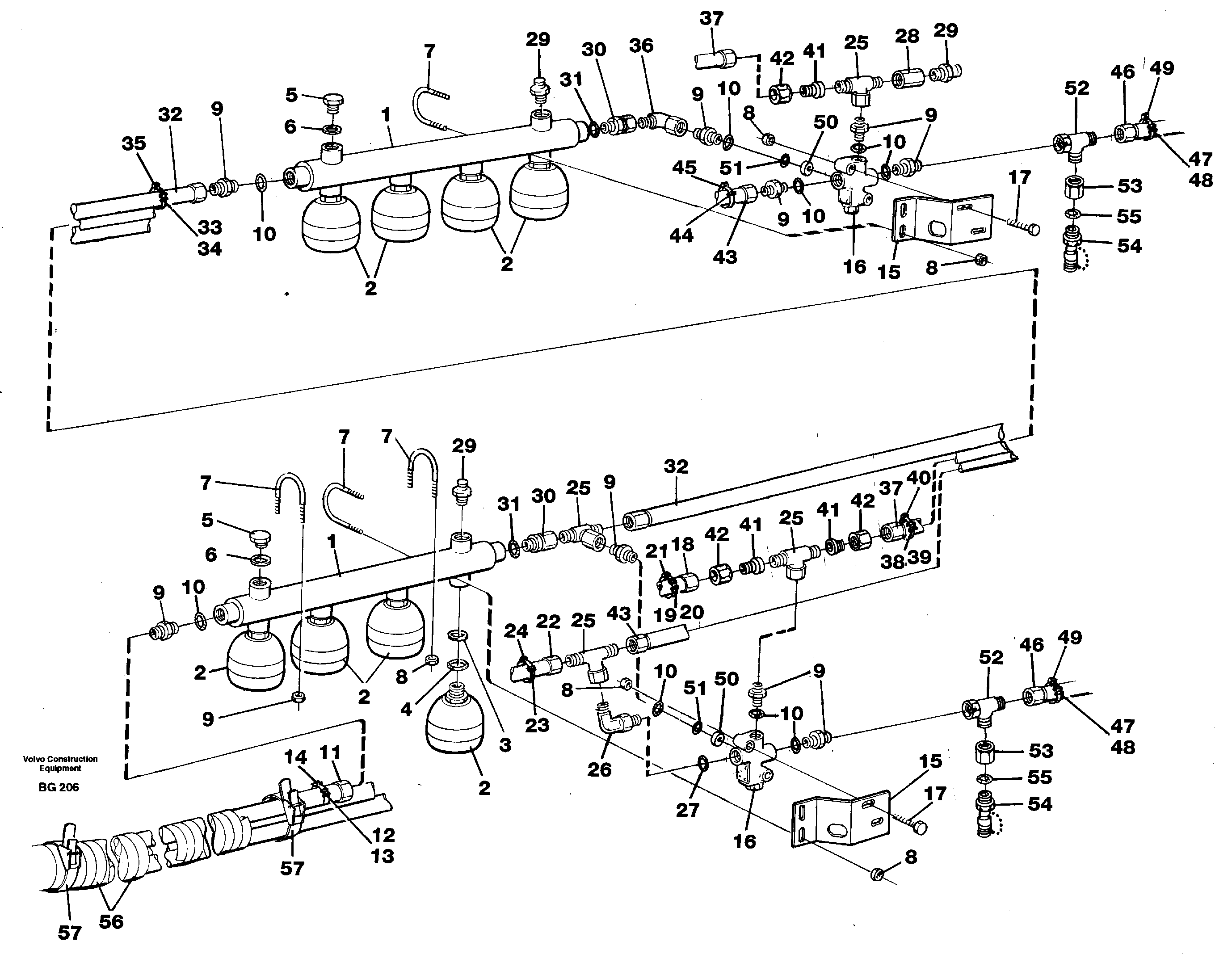 Hydraulic brake system, load unit — volvo parts diagram