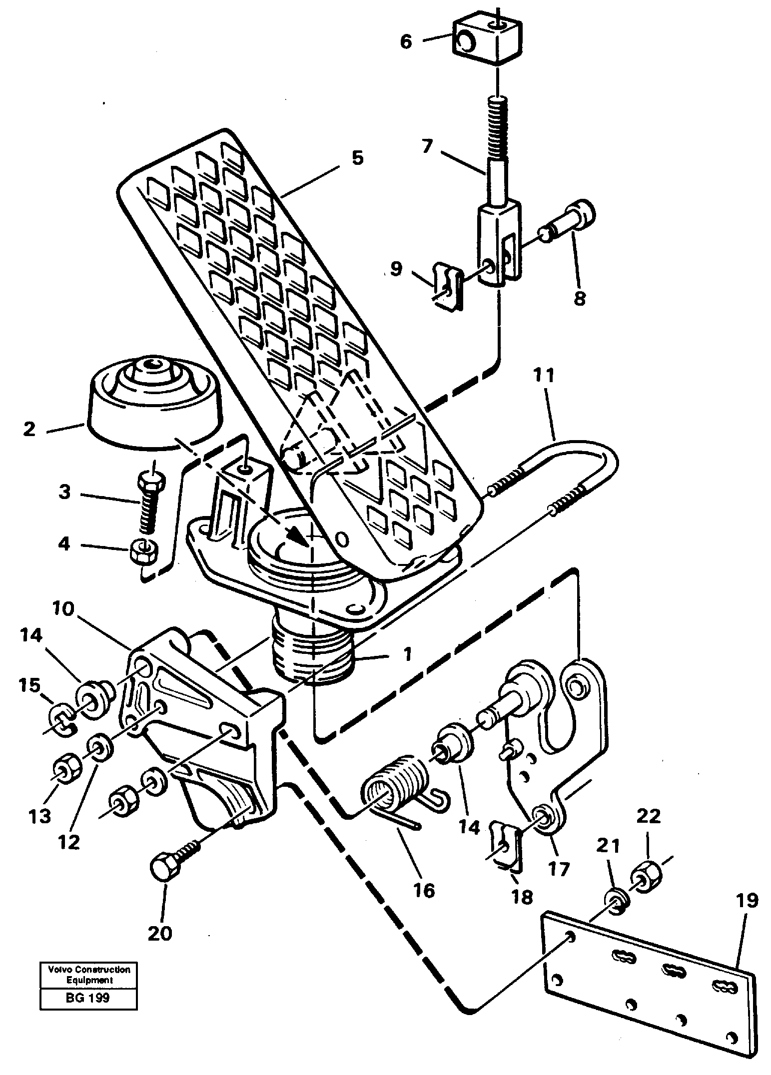 Accelerator pedal — volvo parts diagram