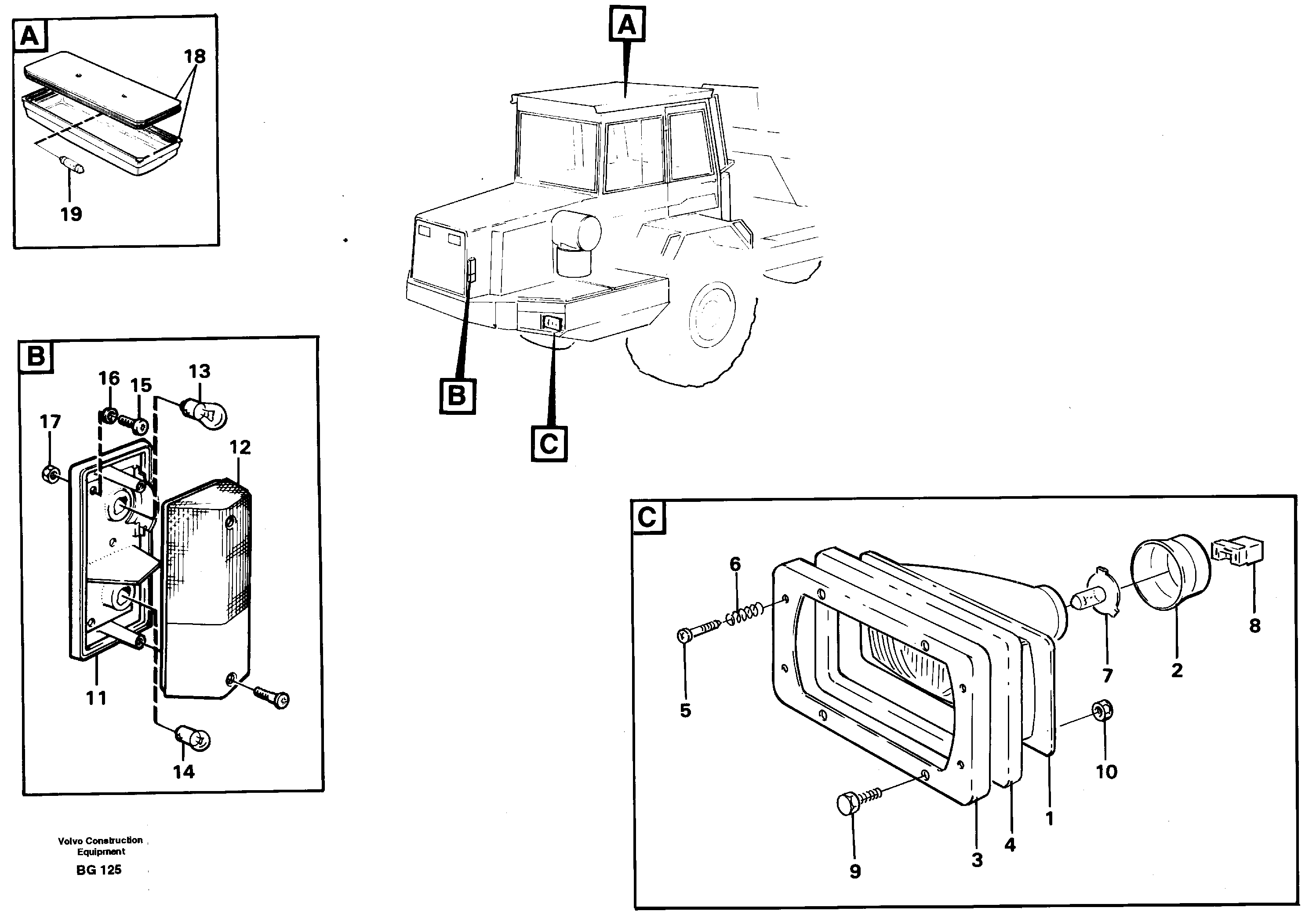 Lighting, front — volvo parts diagram