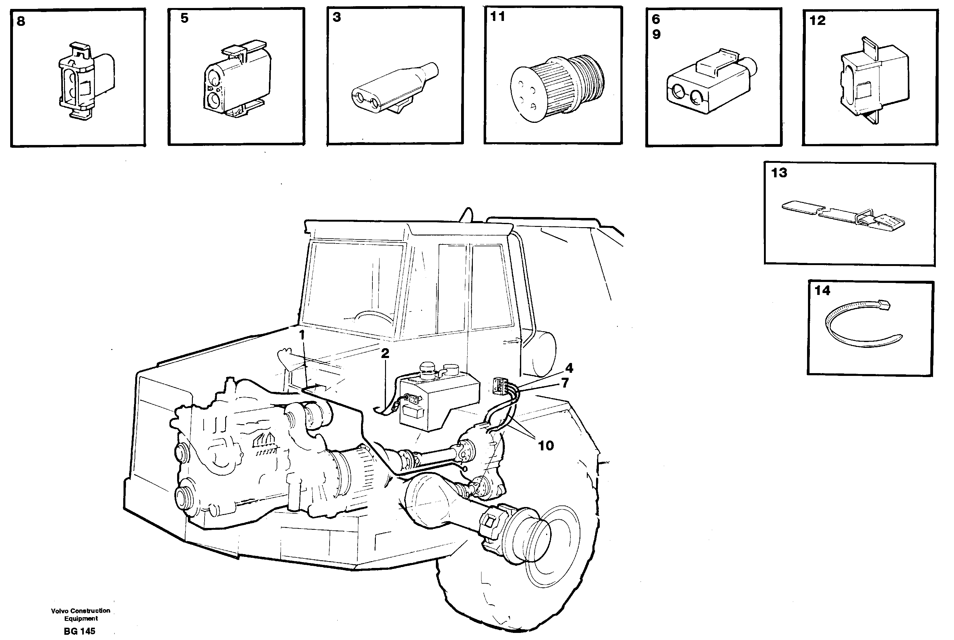 Cable harnesses, front — volvo parts diagram