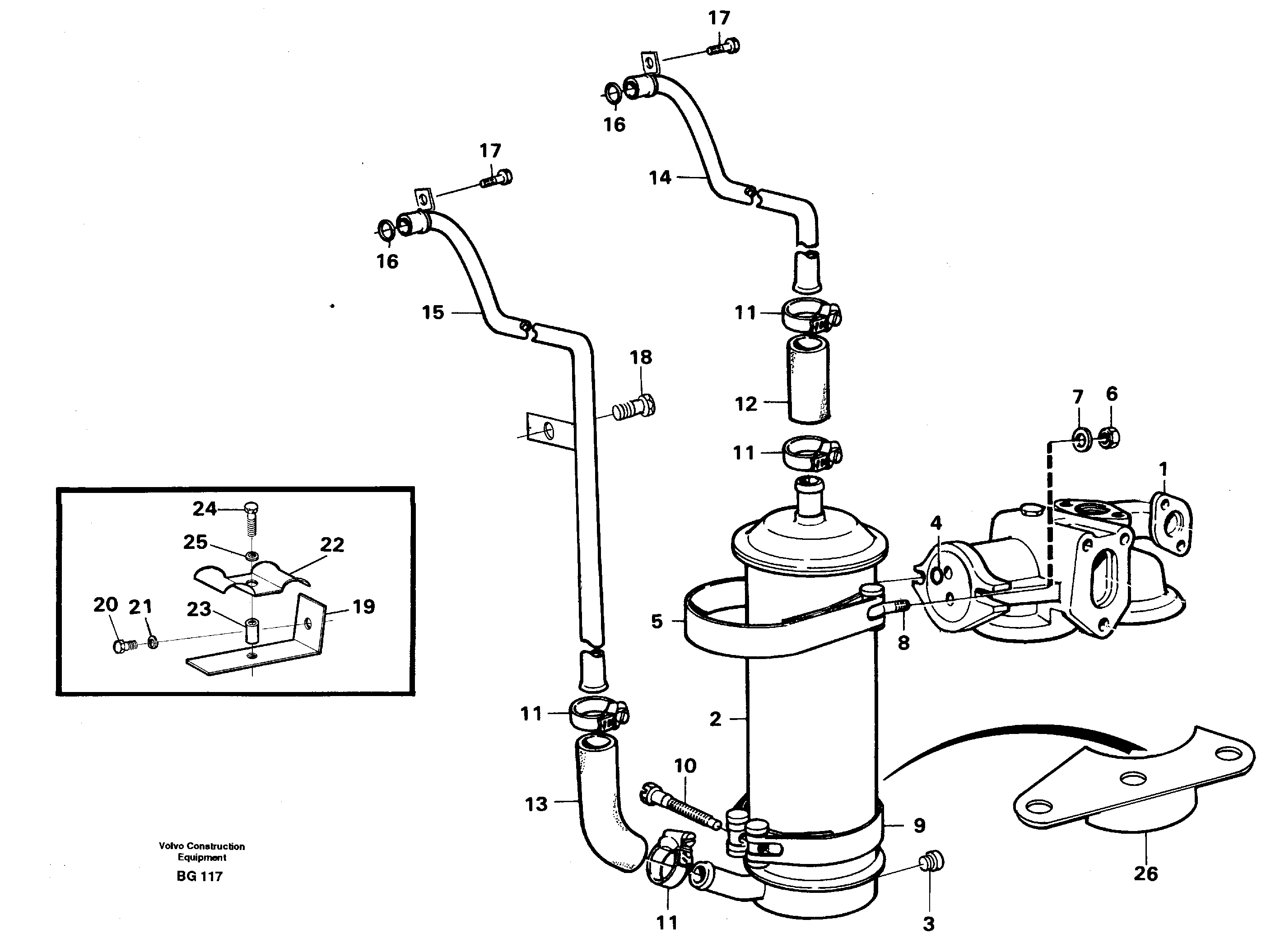 Oil cooler — volvo parts diagram