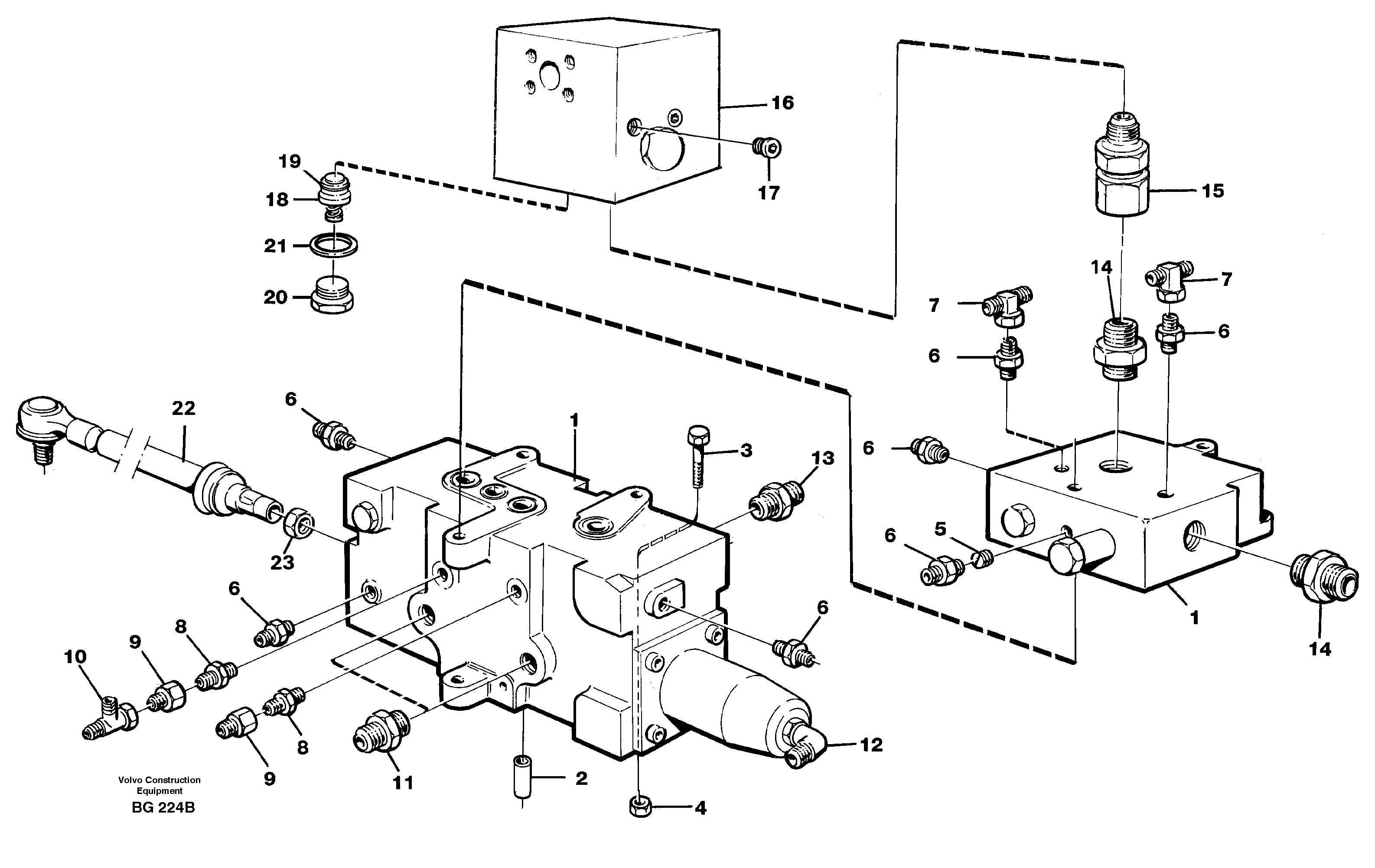Control valve with fitting parts — volvo parts diagram