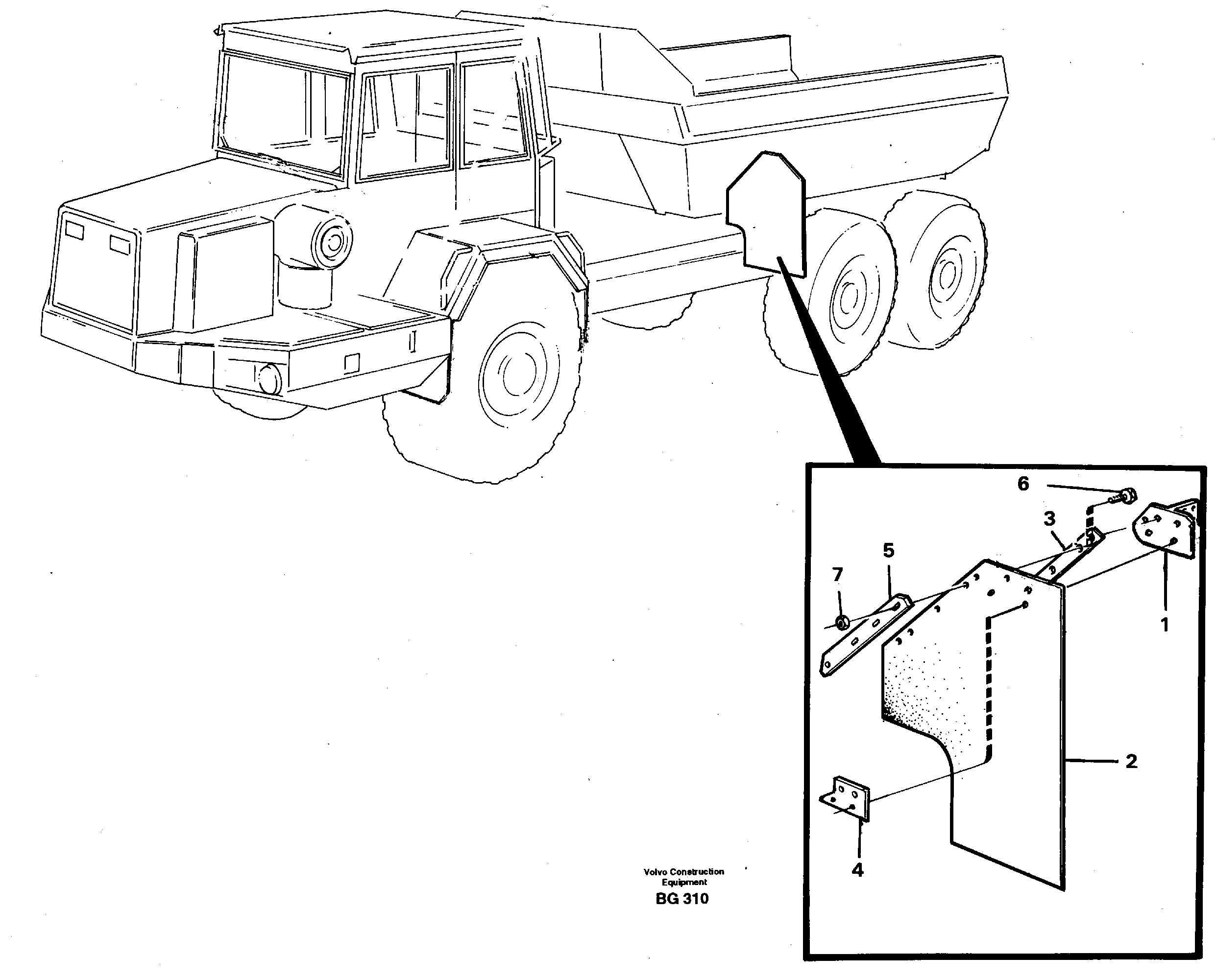 Mudflap, load unit  93046 — volvo parts diagram