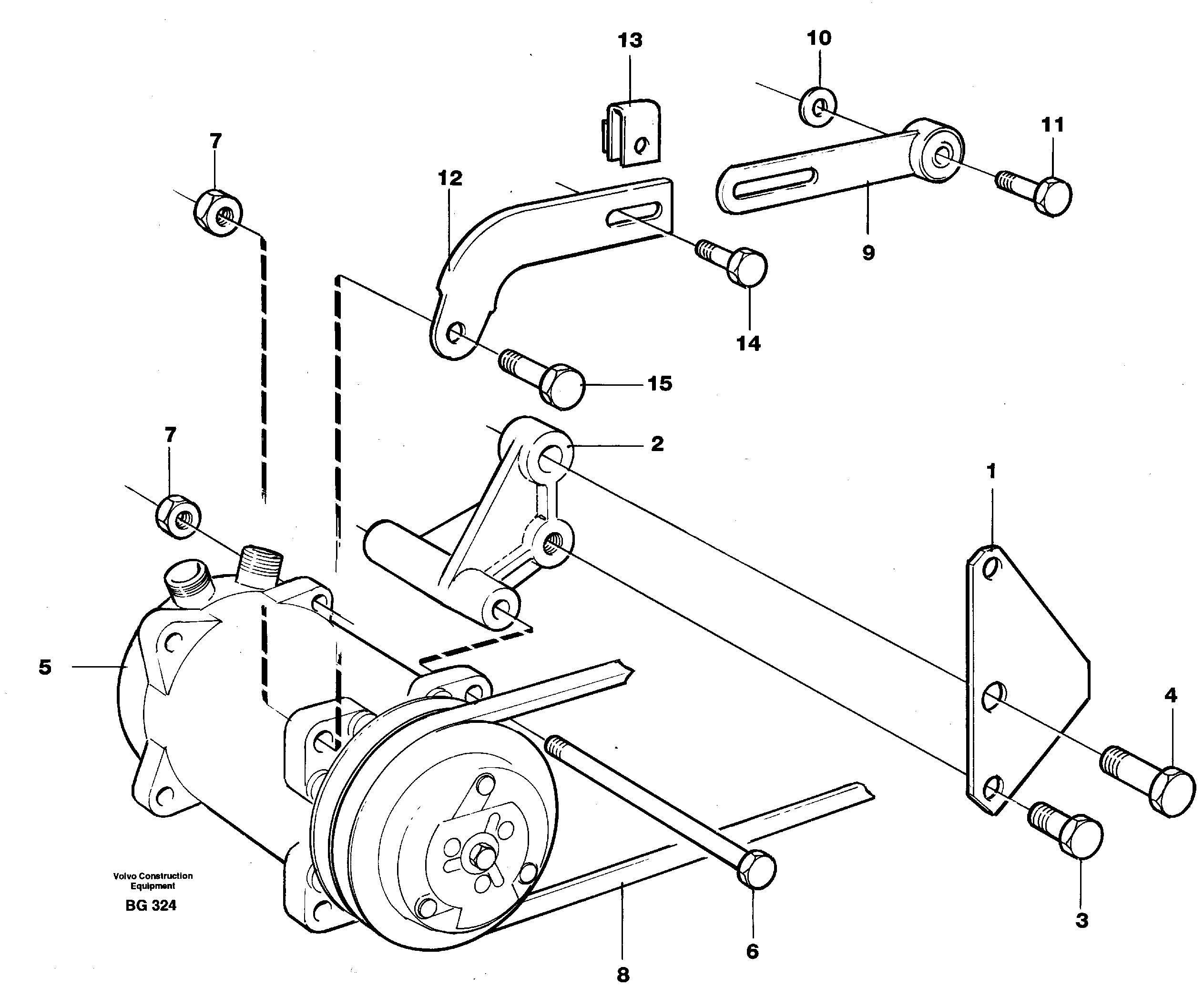Compressor for cooling agent R134a with fitting parts.  93006 — volvo parts diagram