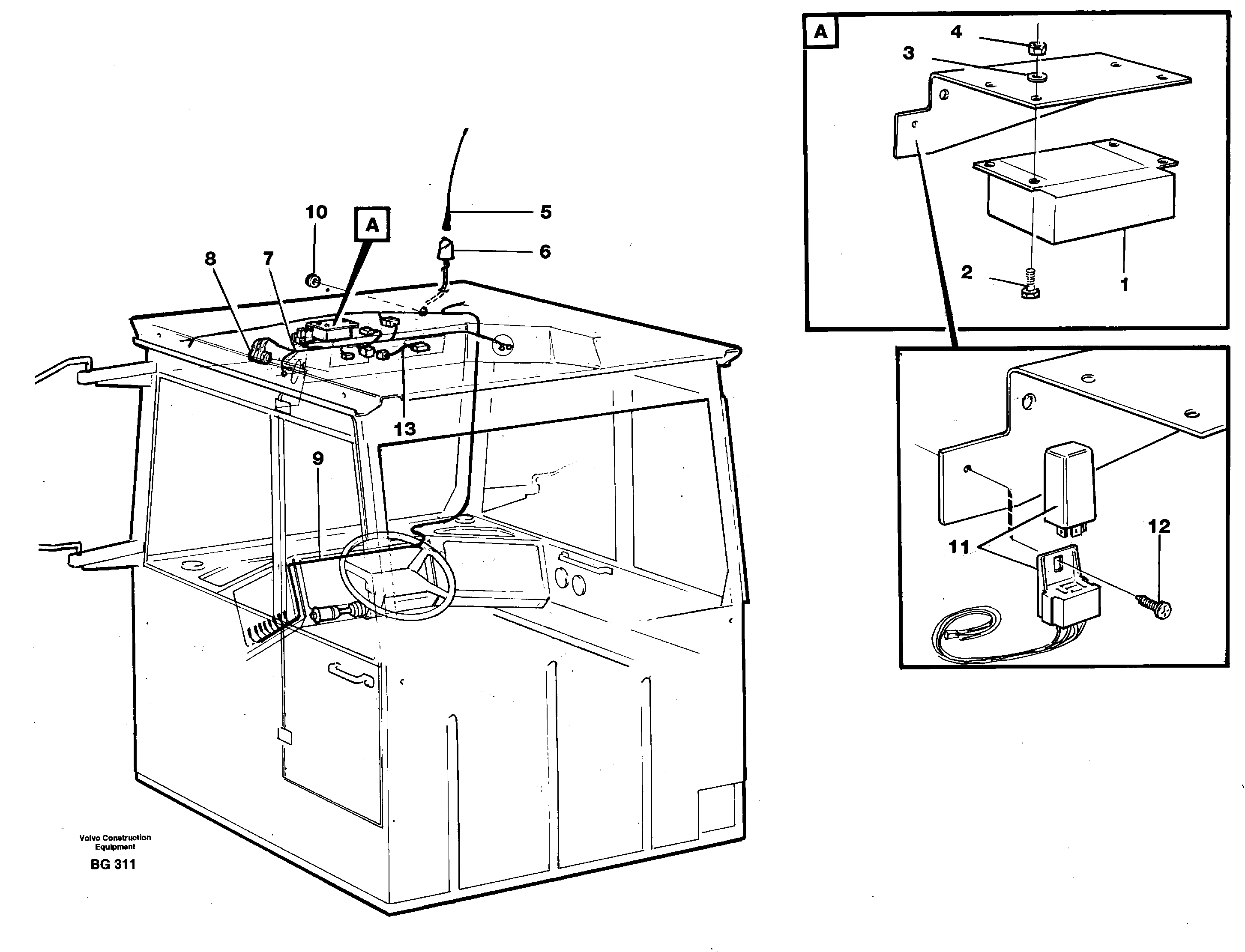 Voltage converter and cable harness for radio.  93059 — volvo parts diagram