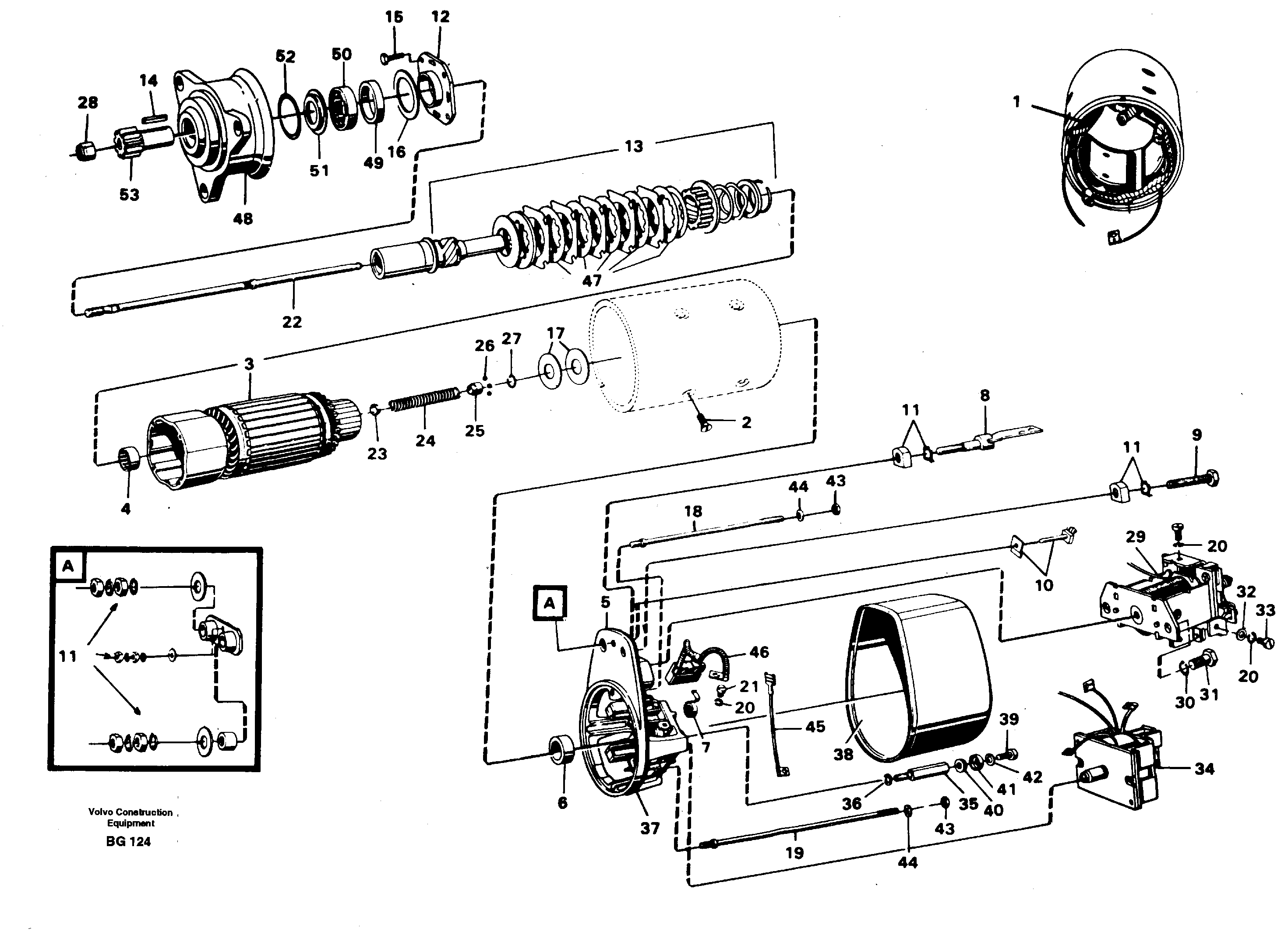 Starter motor — volvo parts diagram