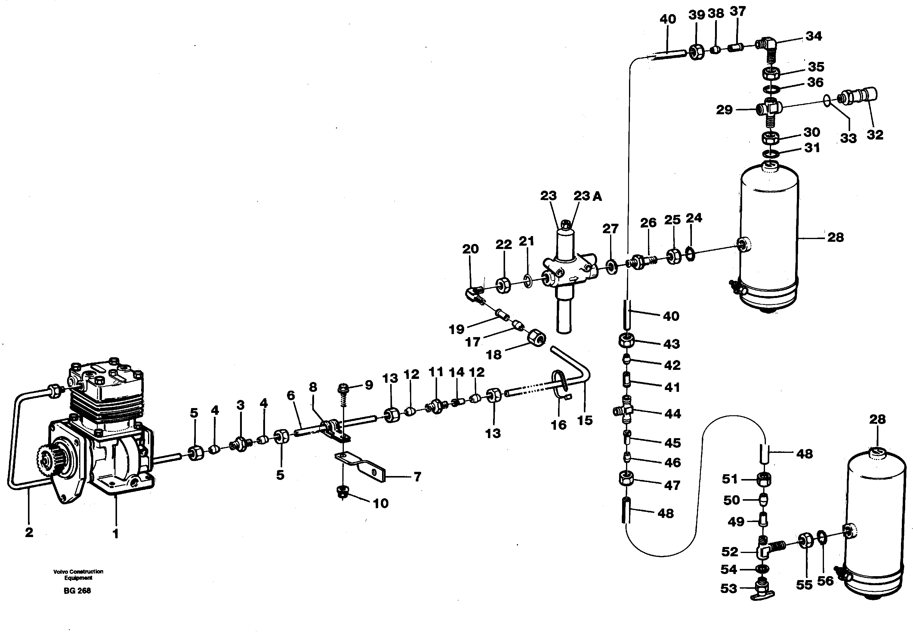 Feed lines, wet tank and regulator — volvo parts diagram
