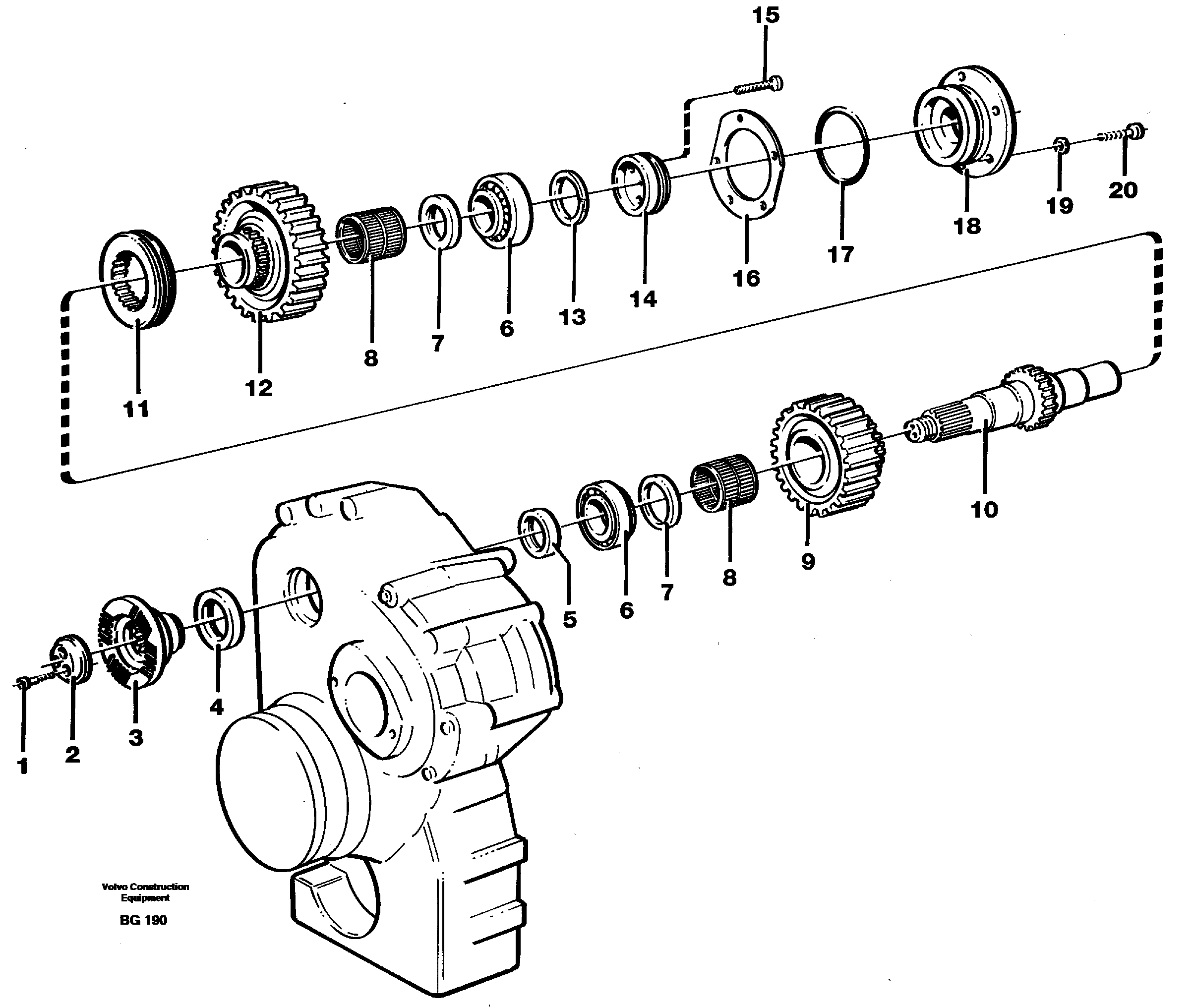 Upper shaft  30878, 22502. — volvo parts diagram