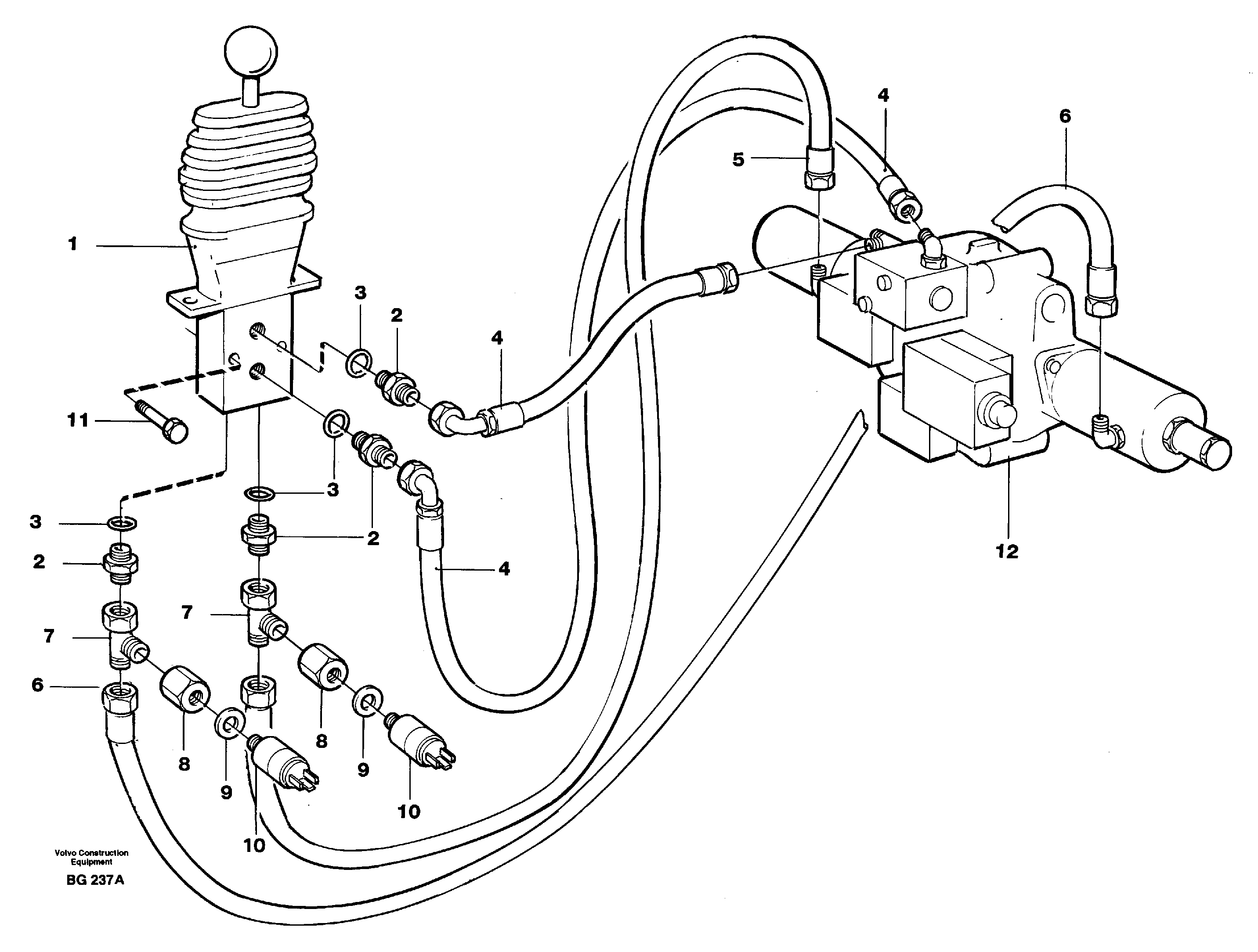 Servo system, tipper control — volvo parts diagram