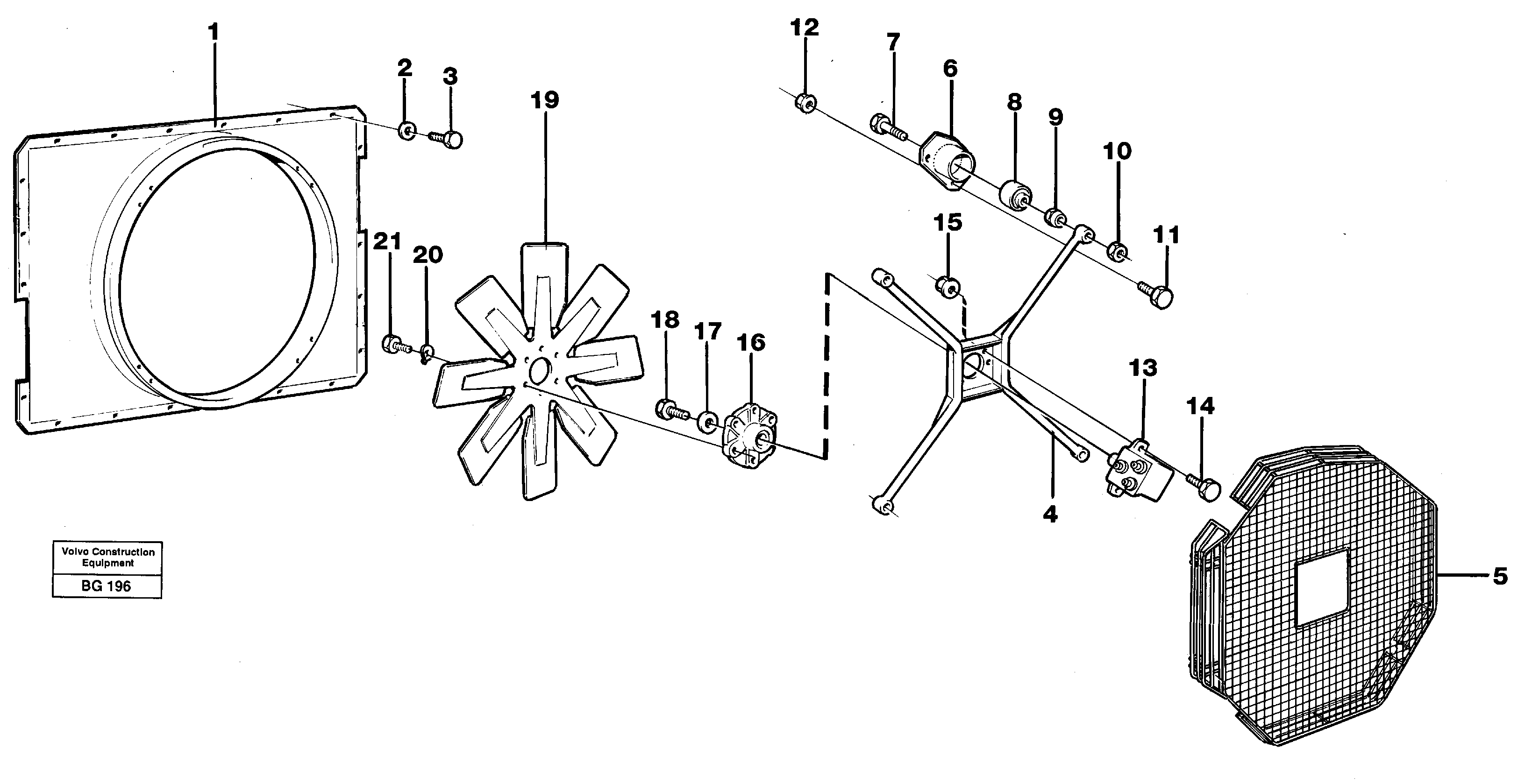 Fan and fan shroud — volvo parts diagram