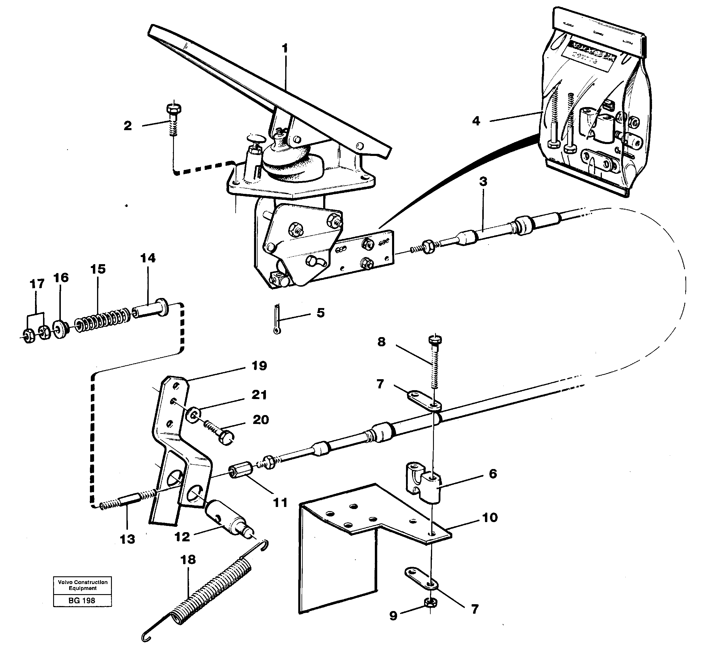 Engine speed control, accelerator pedal — volvo parts diagram