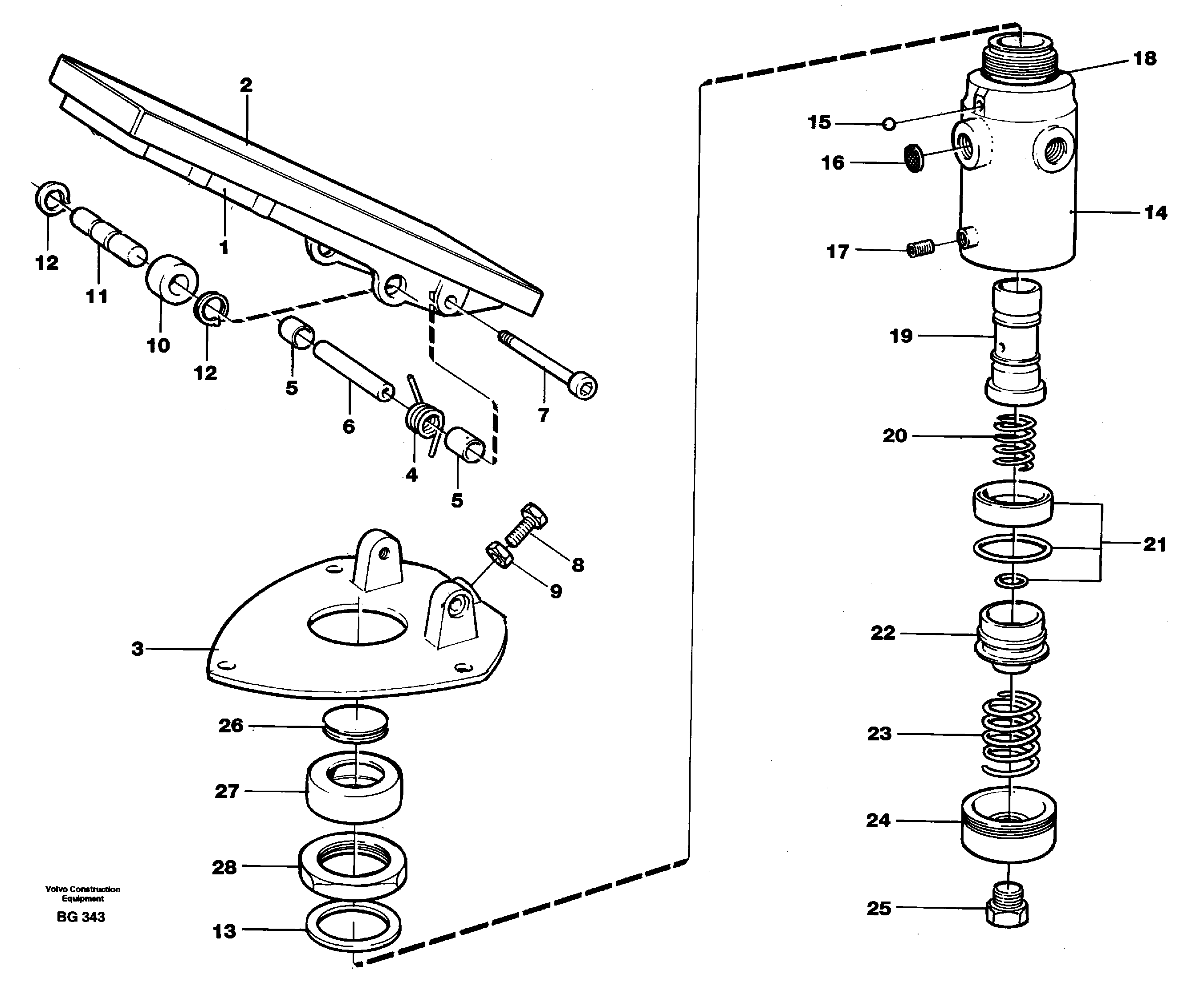 Retarder pedal  SER NO 1035 -, SER NO 60001 - USA — volvo parts diagram