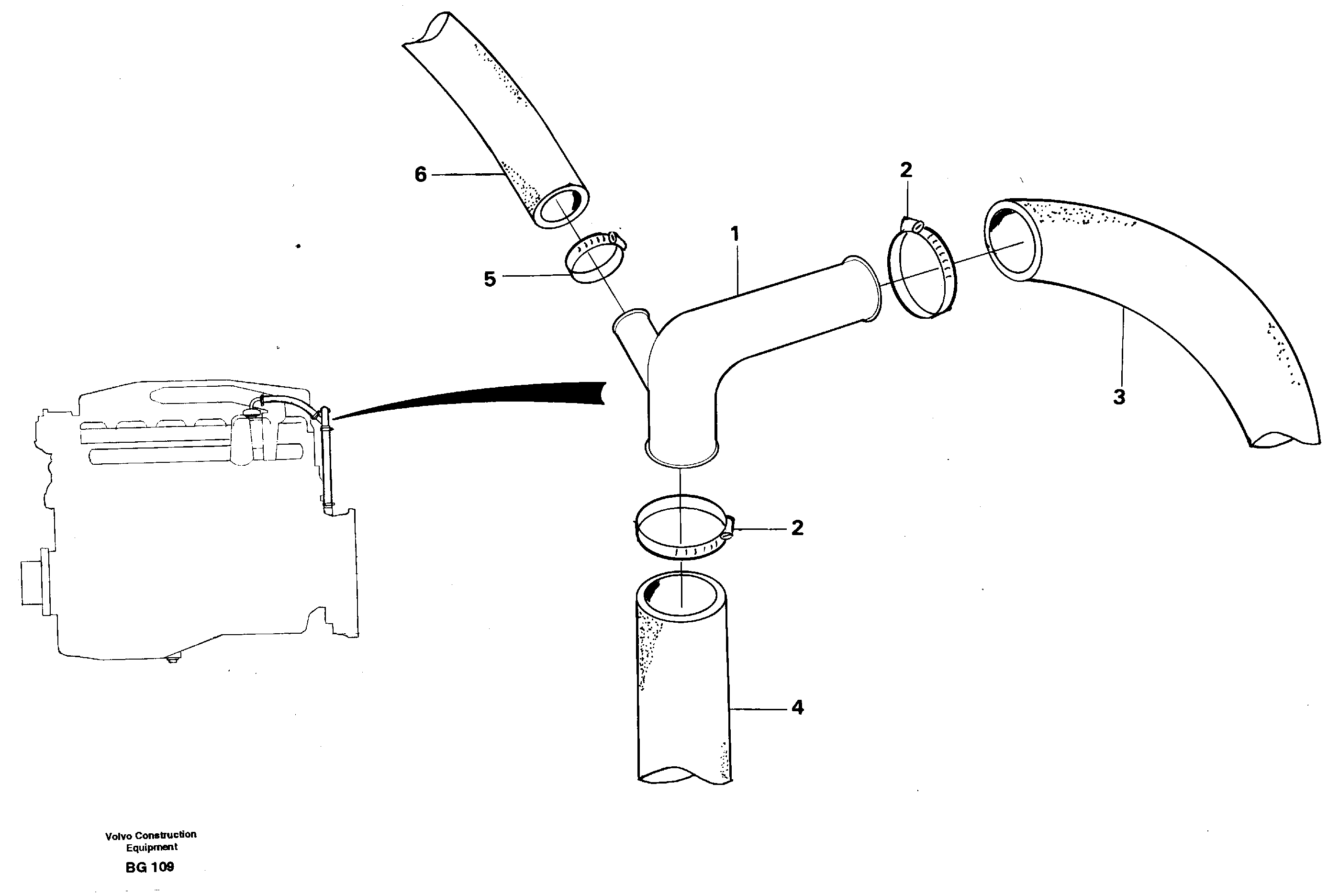 Crankcase ventilation  SER NO - 1083, SER NO - 60013 USA. — volvo parts diagram